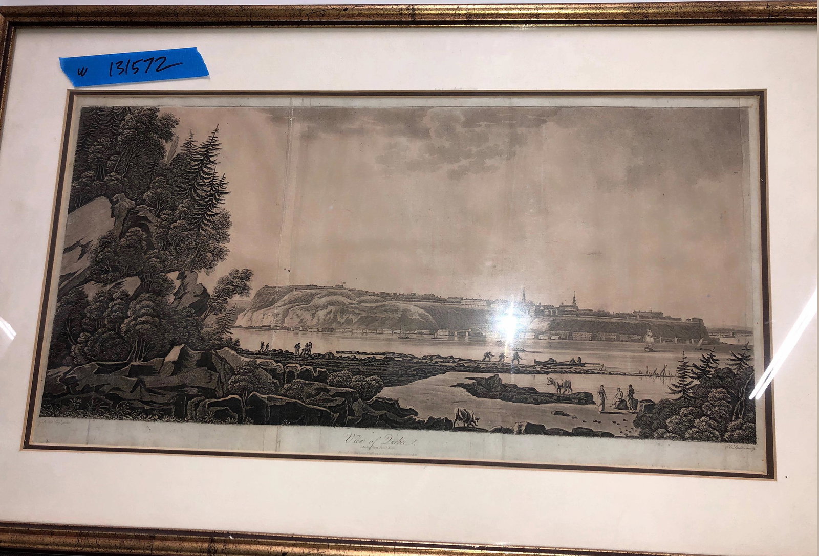 19th Century Canadian Prints (9) [131572]: overall framed size is about 15 x 13" print size is generally 6x8." Handcolored. Includes Qu[x=#233/]bec by Bouchette; New Bridge on the River Jack Cartier by Hiroet; View on the Upper Lake St Charles