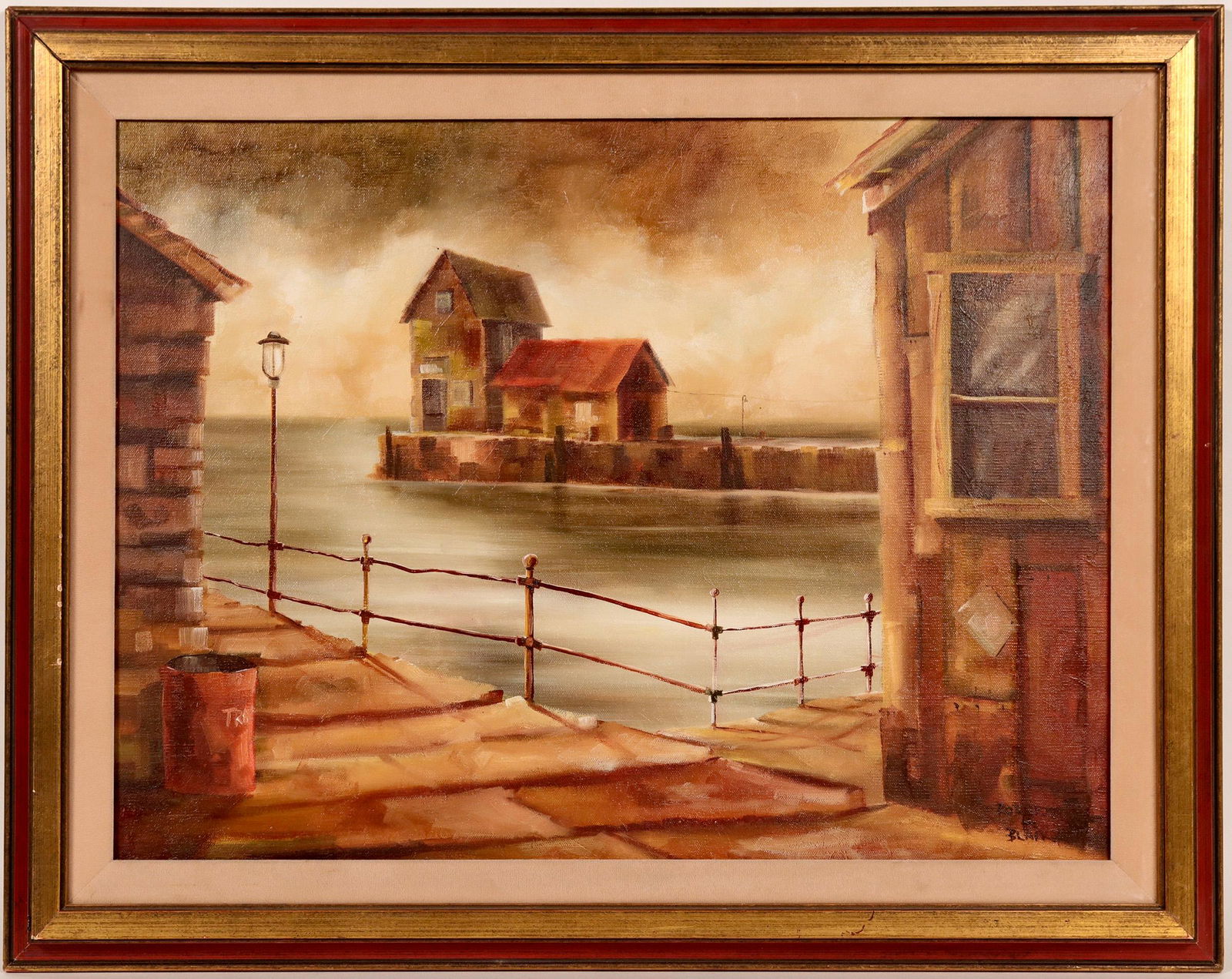 On The Dock, Oil Painting by Robert H. Blair [104924]: On The Dock, oil painting by Robert H. Blair (1937-2016). Blair lived in Arizona, New Mexico, and Texas. He was a well-known western American painter/artist. This is a fine example of Robert H. Blair'