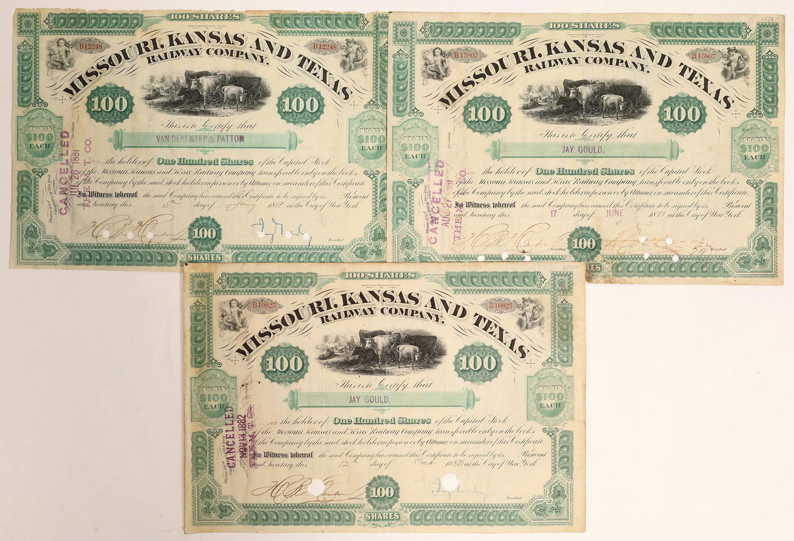 Jay Gould Autograph Collection on 3 different Missouri (1 of 2)