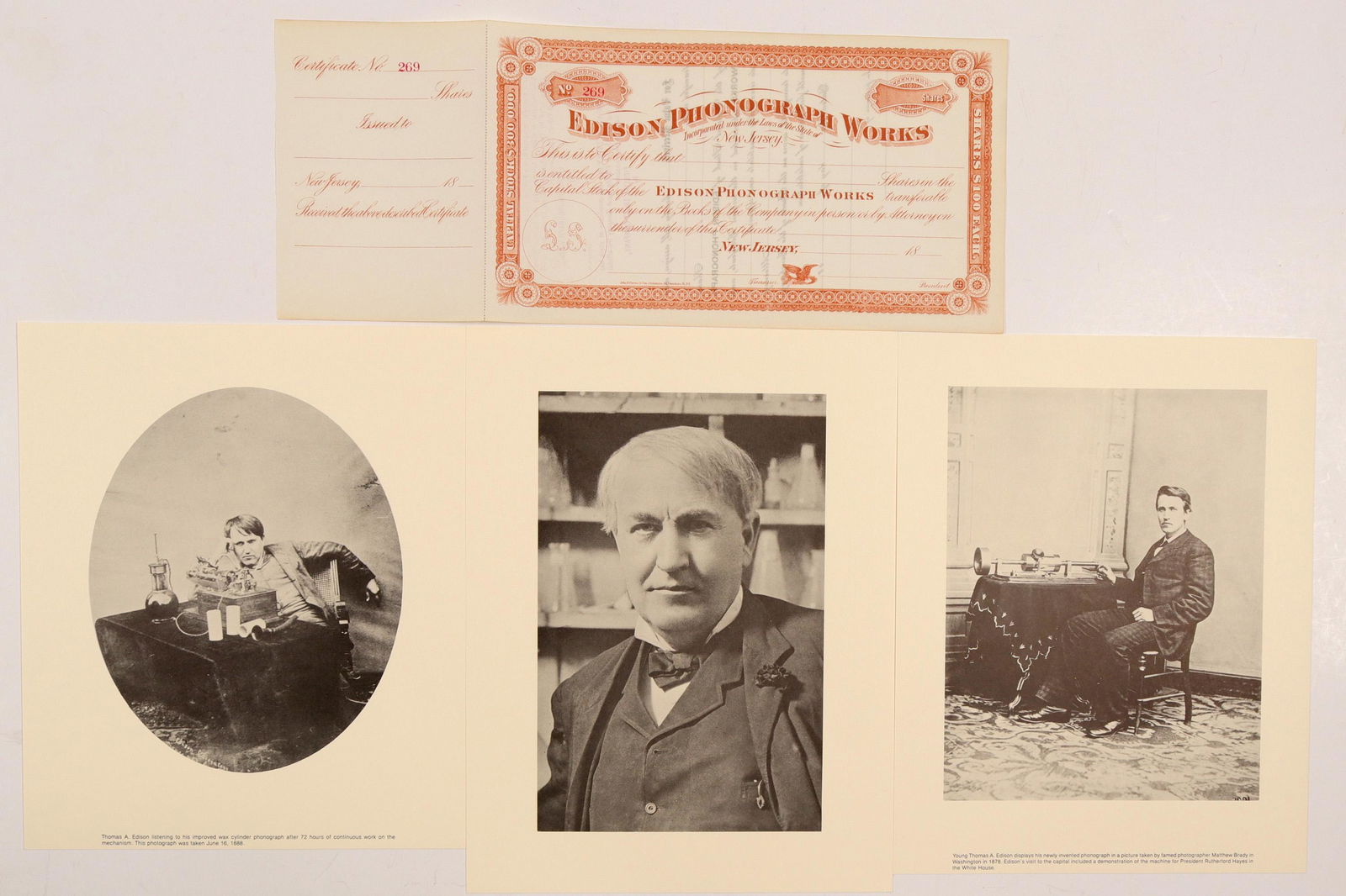 Edison Phonograph Works Stock Certificate  [135374] (1 of 1)