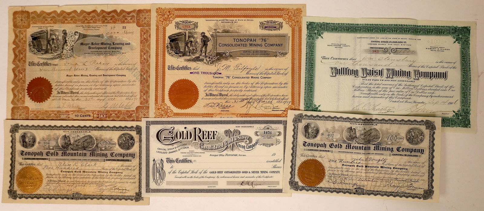 Tonopah to Bullfrog Stock Certificates  [130082] (1 of 1)