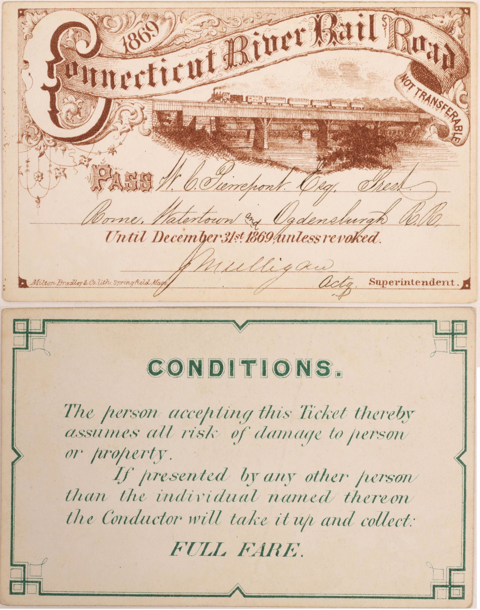 Connecticut River Rail Road Annual Pass  [134088] (1 of 1)