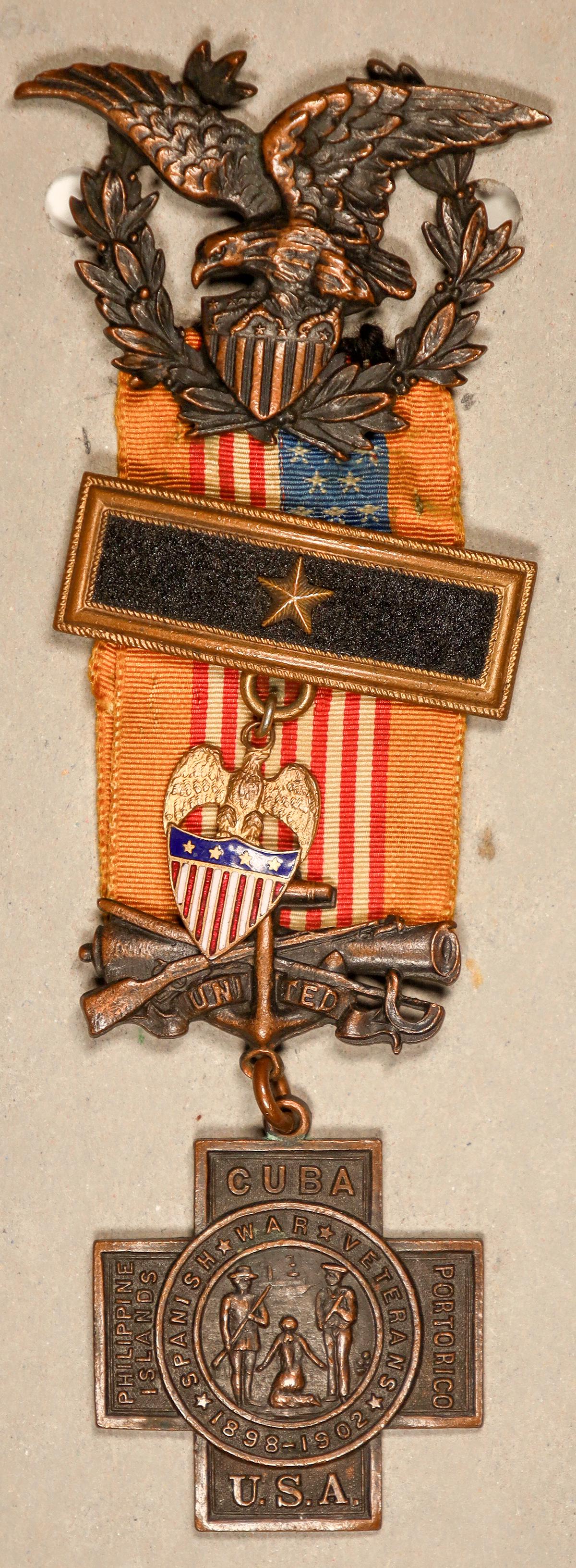 Spanish-American War Brigadier General's Medal: This medal was worn by the Brigadier General of the Spanish-American War in either Cuba or the Philippine Islands. No. 2345. The medal includes a single star denoting the Brigadier General rank. Only 