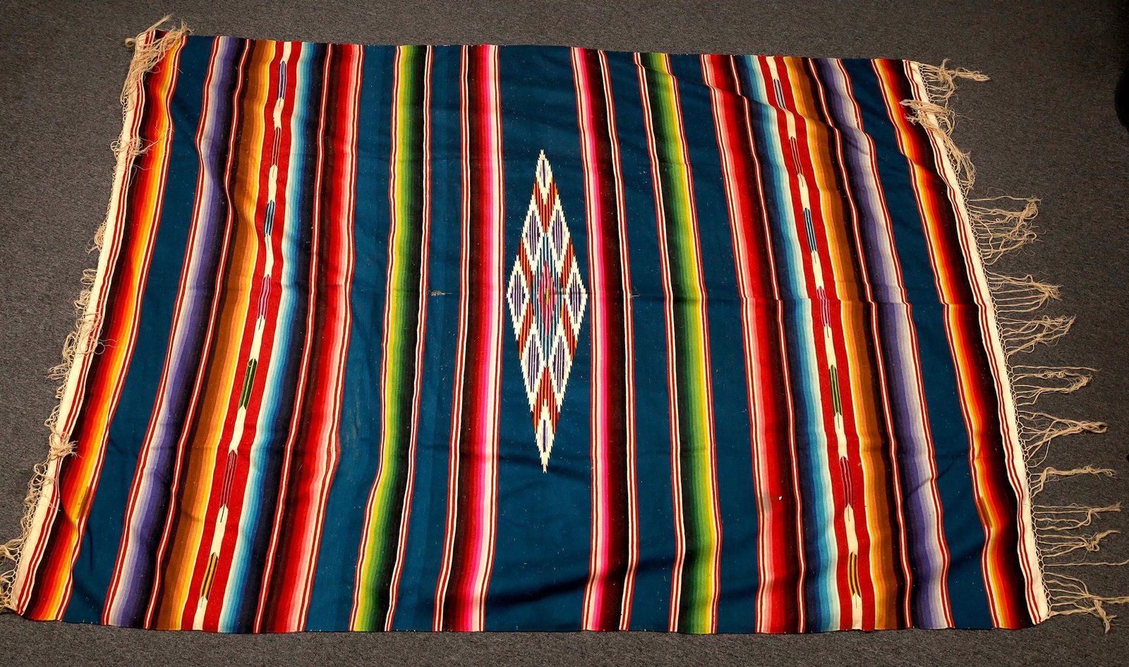 Vintage Mexican Pattern Blanket and Runner  [132483] (1 of 2)