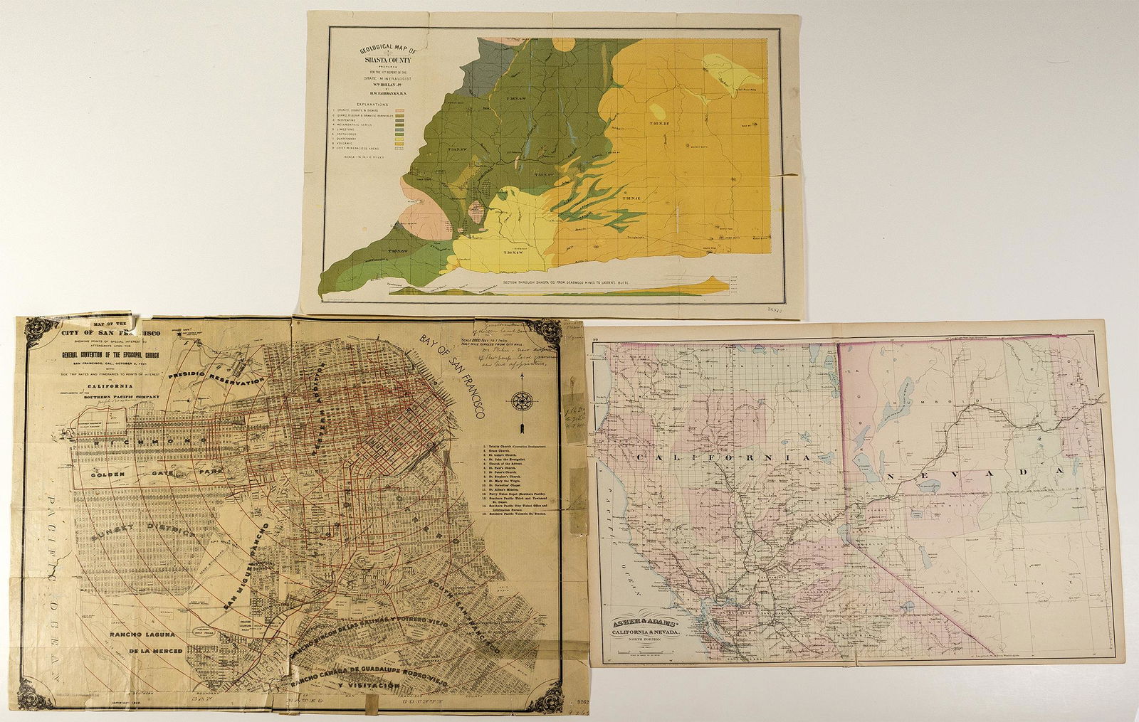 Antique California Maps c1872-1896 (Lot of 3)  [31975] (1 of 1)
