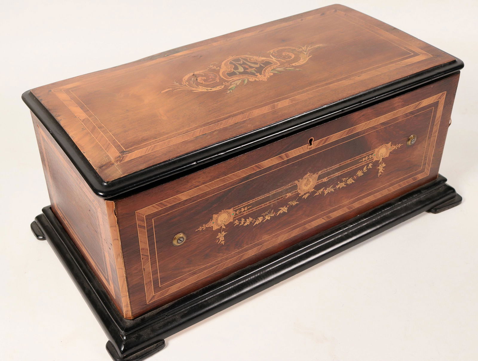 Eight-Song Swiss Music Box with Bells and Drum (1 of 6)