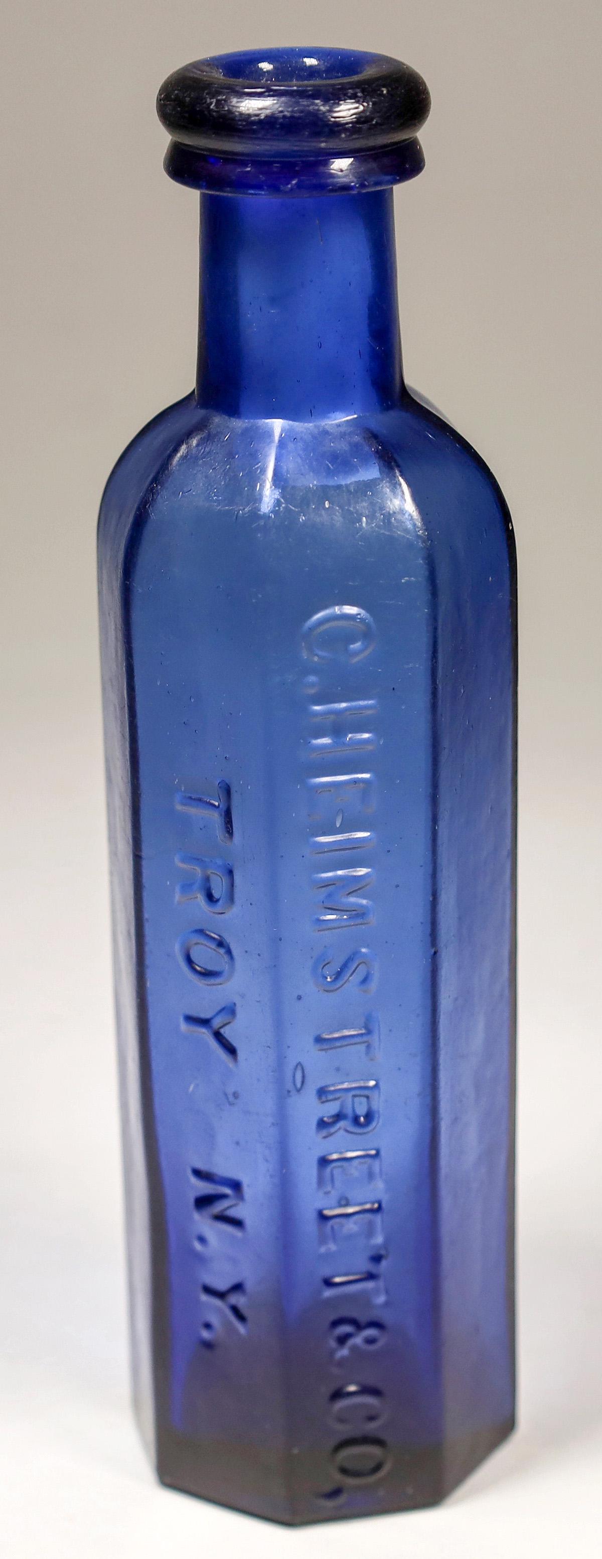 Heimstreet & Co, Troy, N.Y. Cobalt Medicine Bottle (1 of 1)