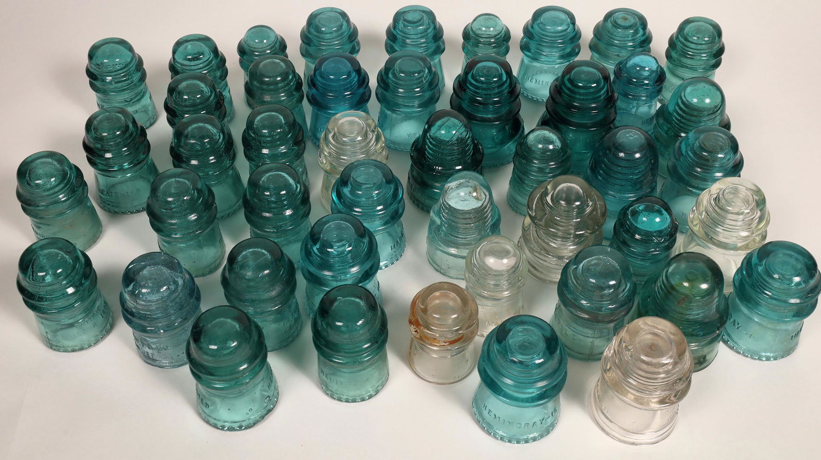 Glass Insulators, Hemingray and Other, Blue - 36, Clear (1 of 1)