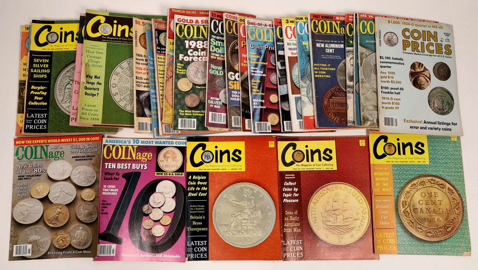 Coin Magazine Collection (30) [133816]: Collection of coin magazines. Mostly Coins The Magazine of Coin Collecting From The Coin Collectors' Capital. Various years, 1960s, 70s, and 80s. Great reference material for any coin collector. Date: