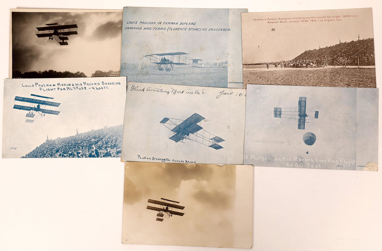 Aviation Pioneer Postcards #4 - Louis Paulhan - 7 pcs (1 of 1)