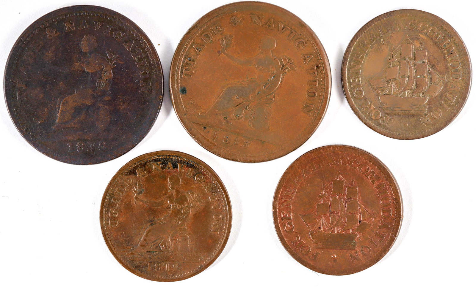 Pure Copper Trade & Navigation Pennies  [136779] (1 of 2)