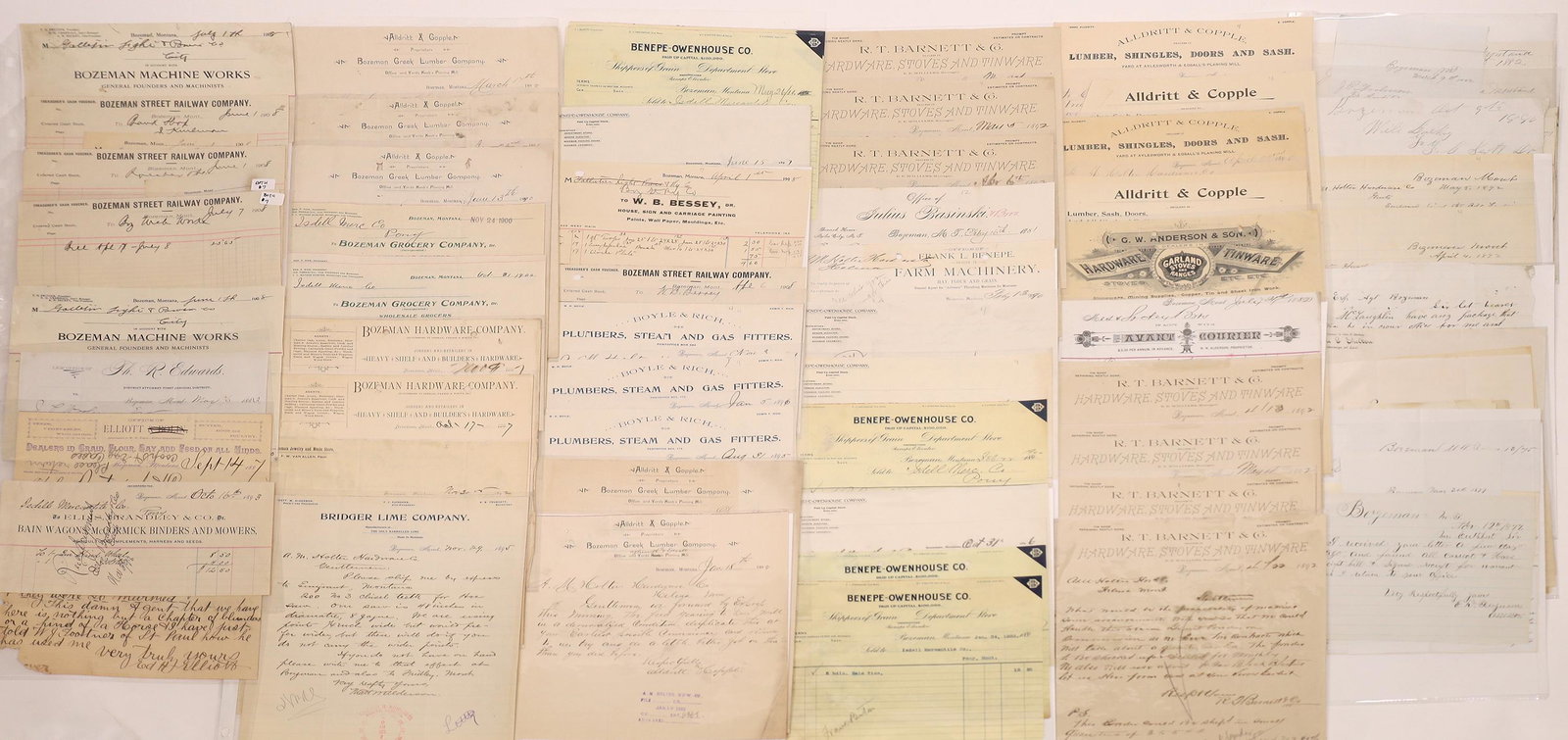 Letterheads & Billheads of Bozeman (Approx. 100) (1 of 2)
