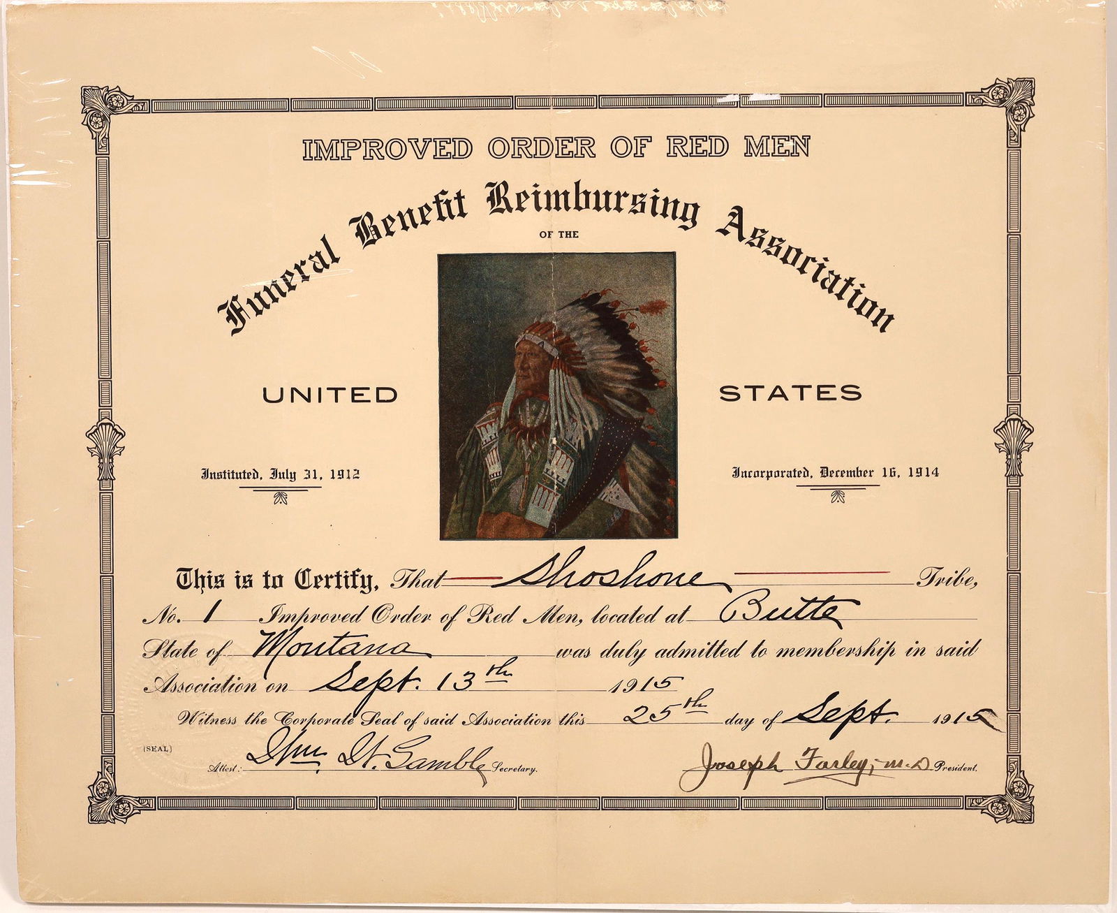 Funeral Benefit Reimbursement Association for Red Men (1 of 1)