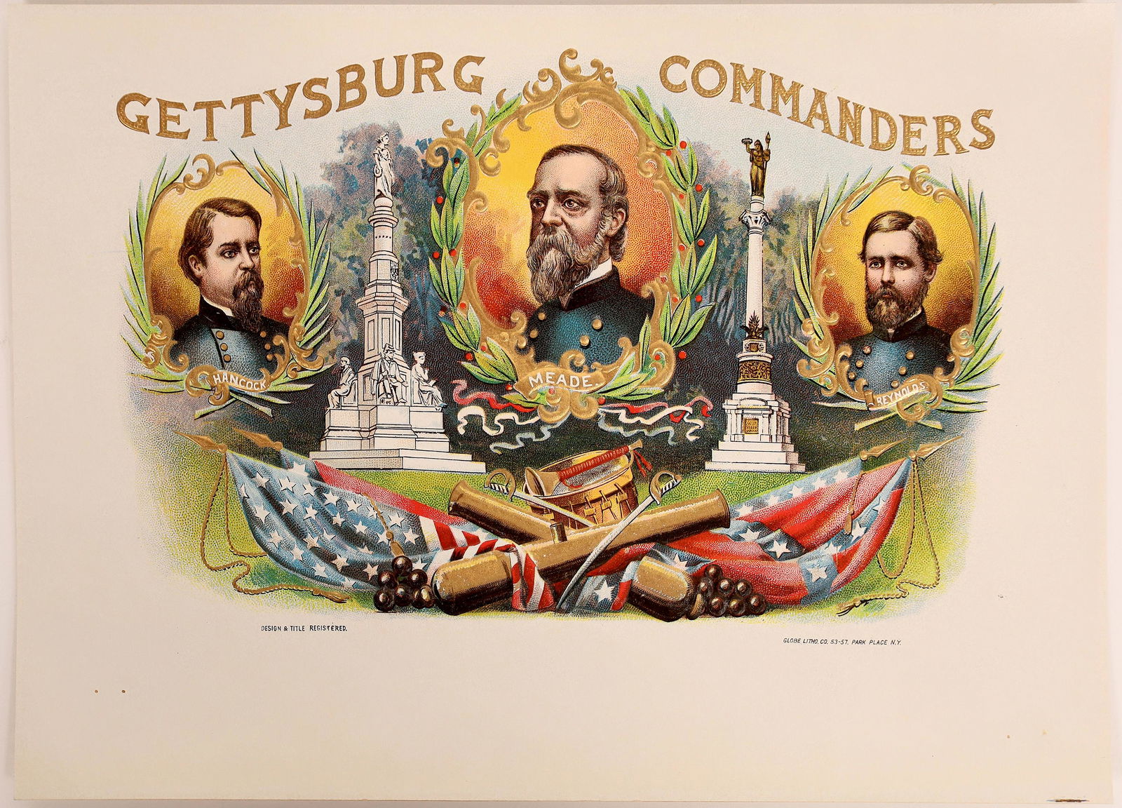 Gettysburg Commanders Ã± Cigar Box Label, c1890