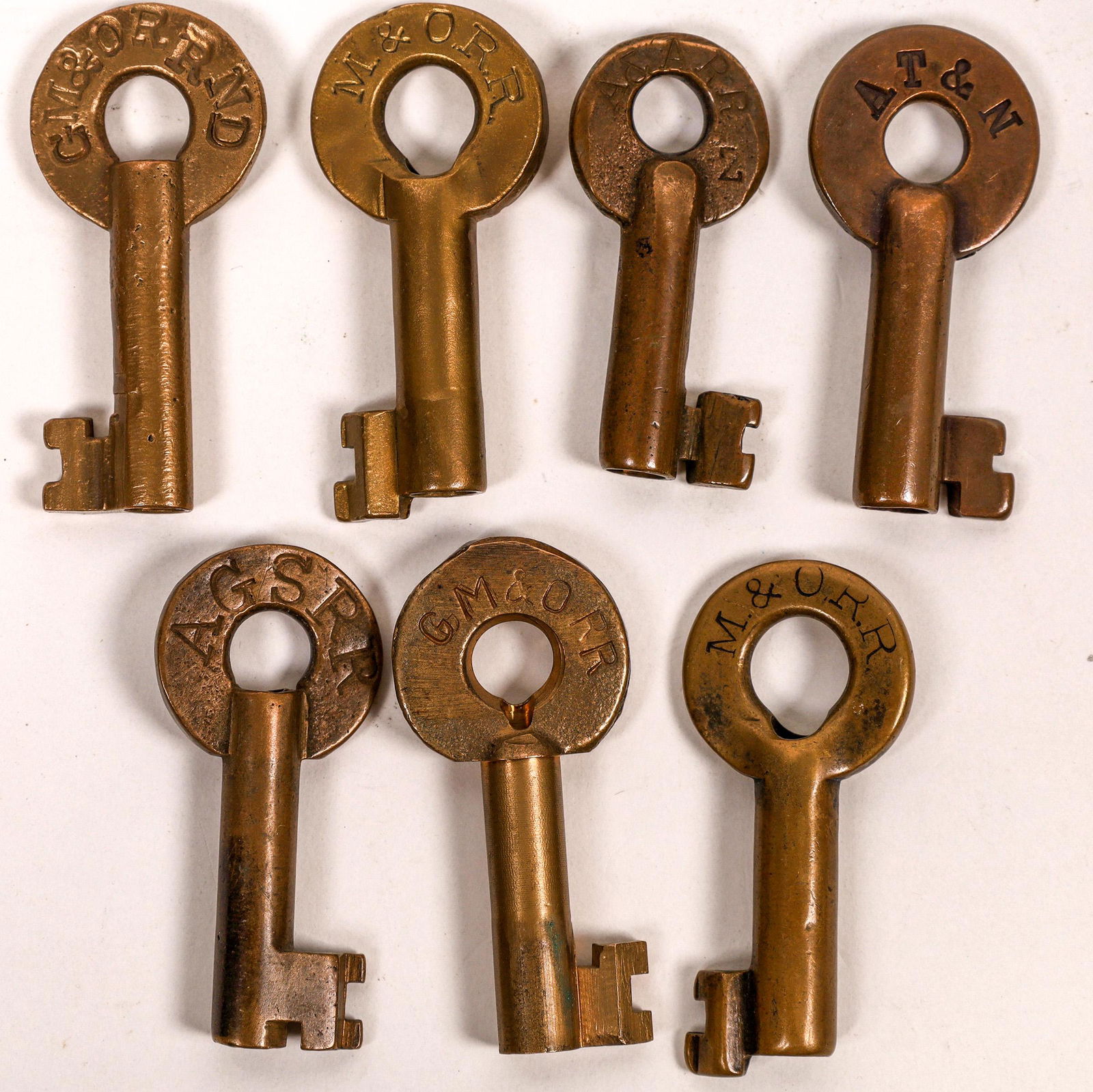 Railroad Lock Keys (7), several Alabama RR Lines (1 of 1)