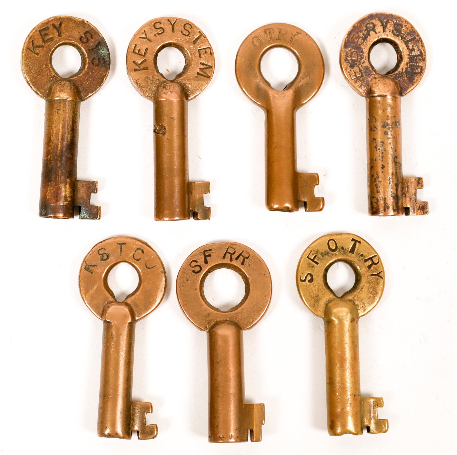 Railroad Lock Keys (7), CA - SF Bay Area RR Lines (1 of 1)