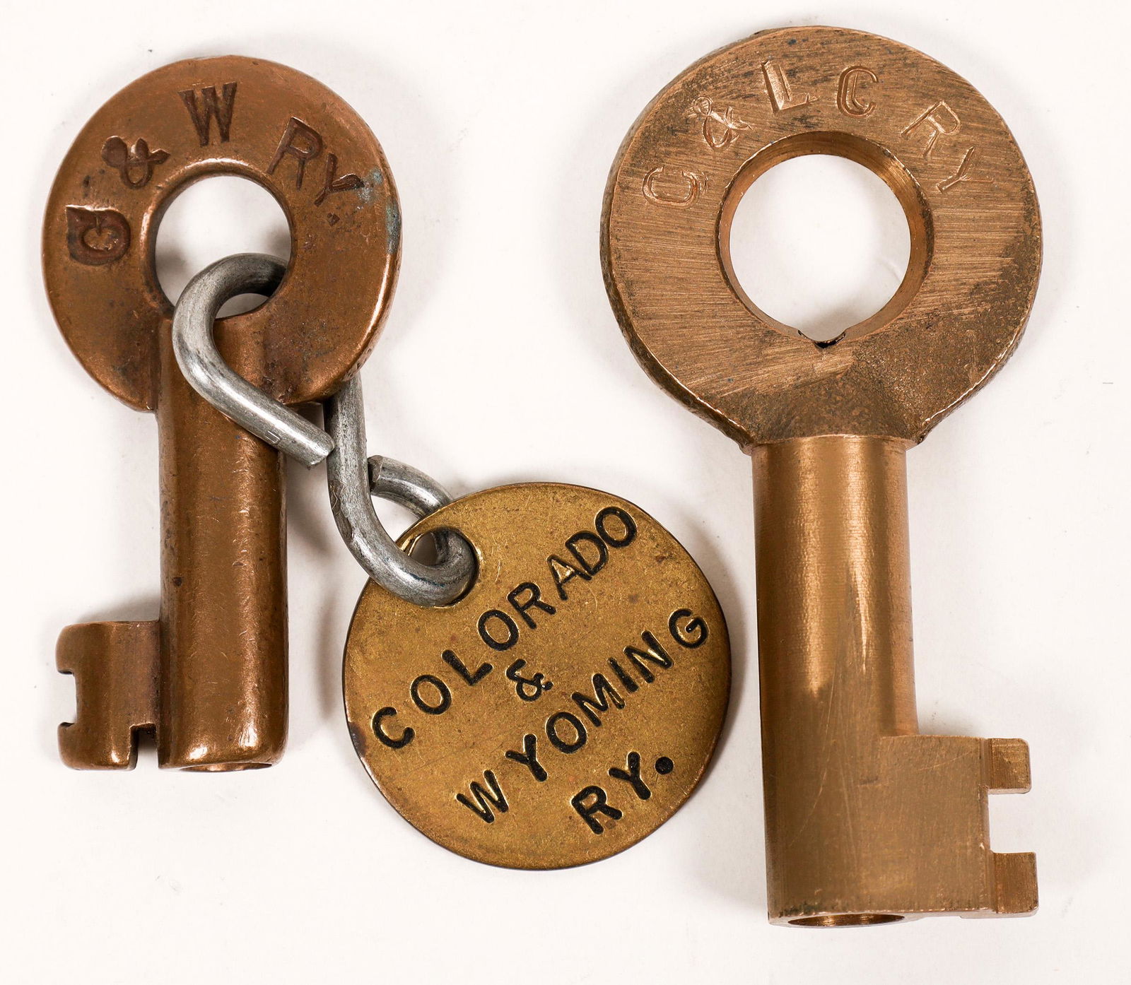 Railroad Lock Keys (2), different Colorado RR Lines (1 of 2)