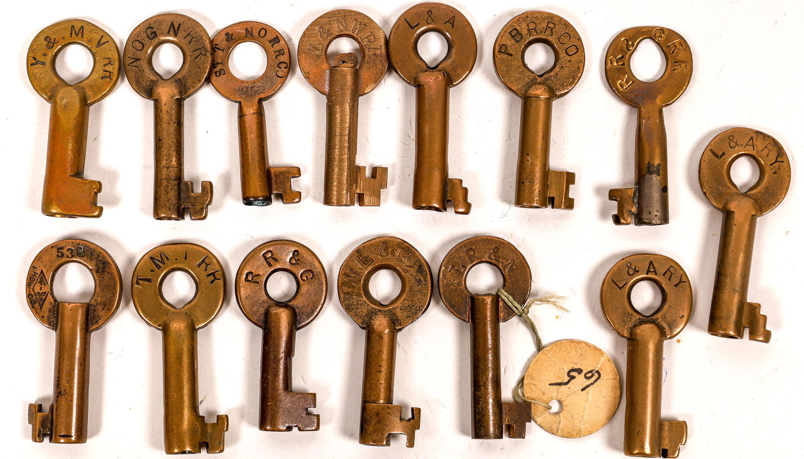 Railroad Lock Keys (14), multiple Louisiana RR Lines (1 of 1)