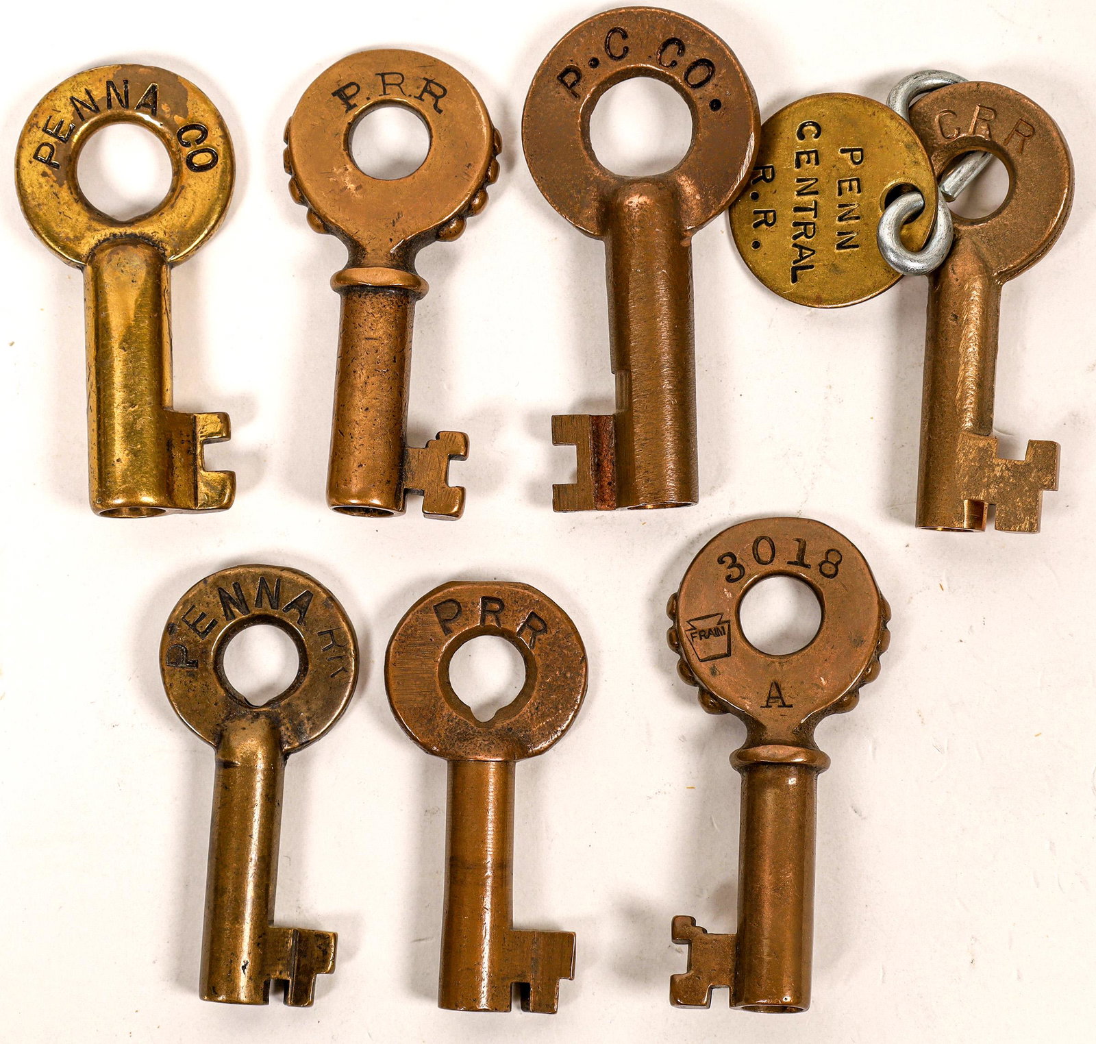 Railroad Lock Keys (7) from Penn Central & Penn RR (1 of 1)