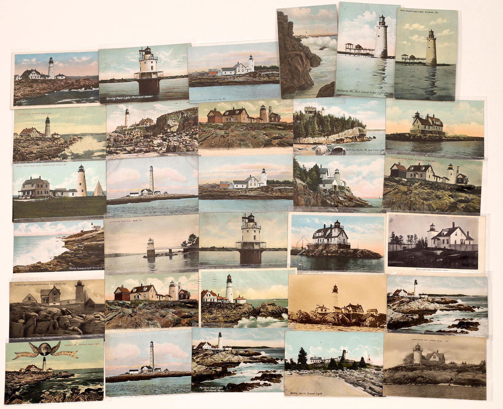 Early Color Lighthouse Postcards for Maine (31) (1 of 1)
