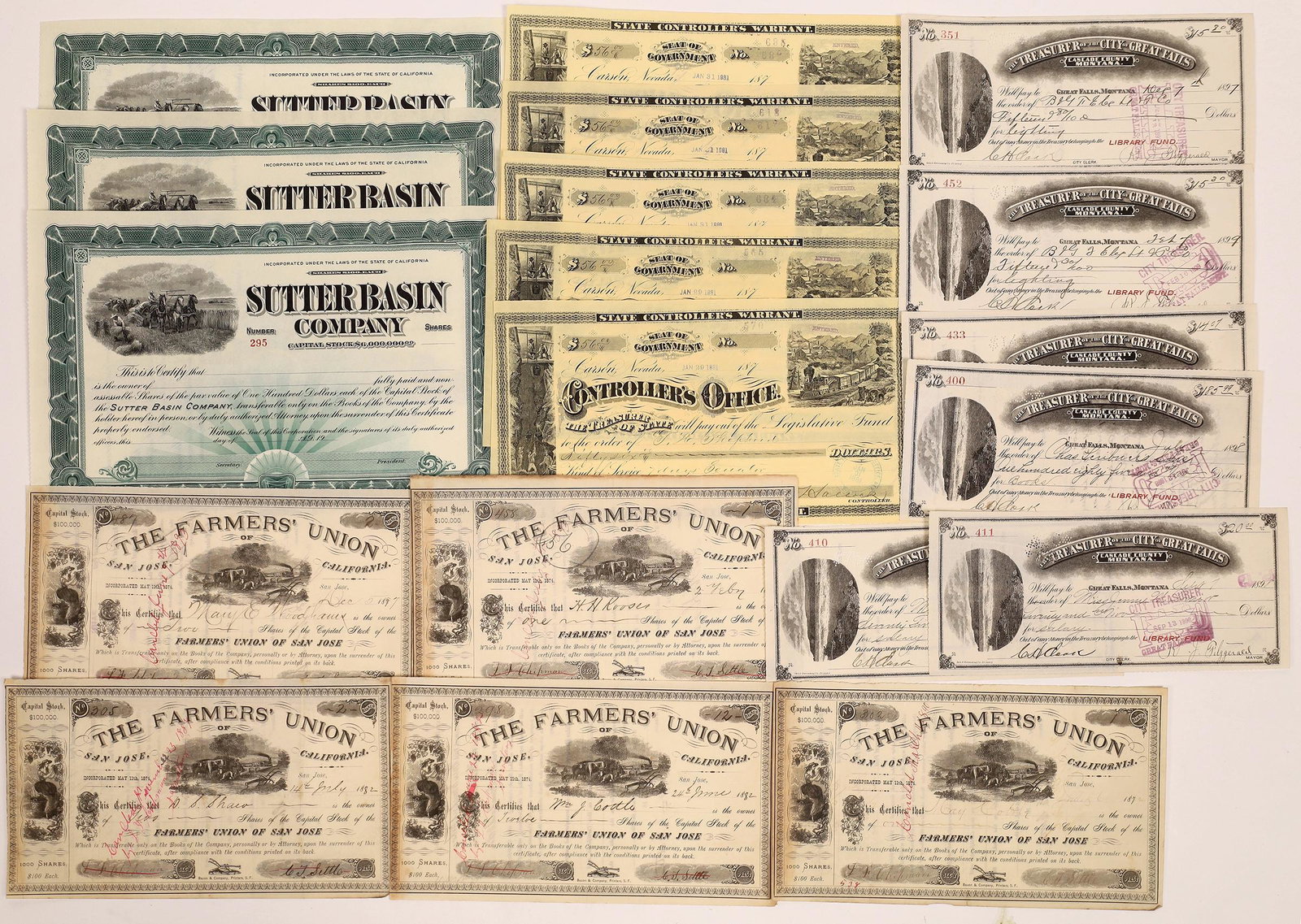 Western Ephemera and Stock Bargain Lot [142849] (1 of 1)
