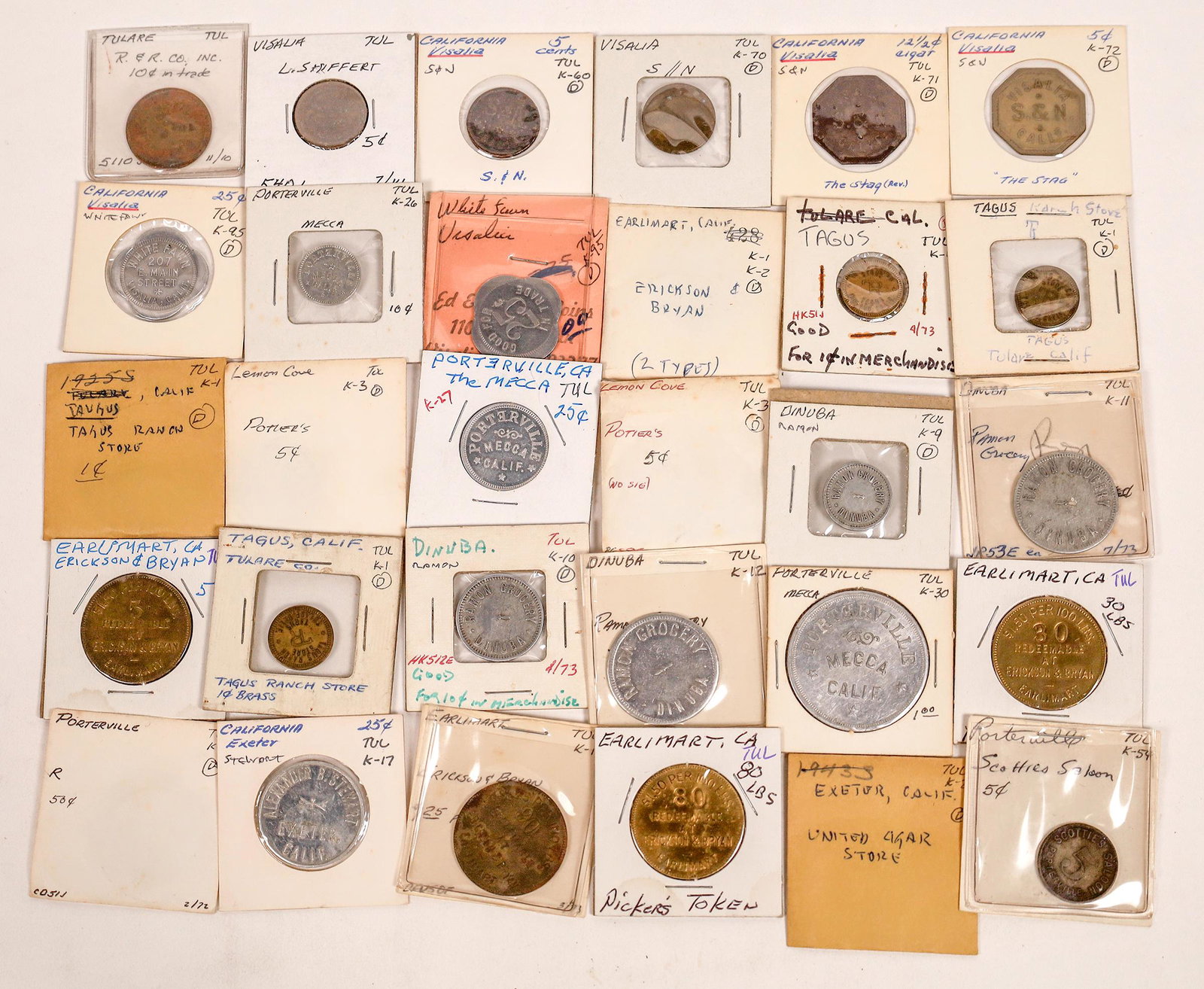 Tulare County Token Collection (~28) [143166] (1 of 1)