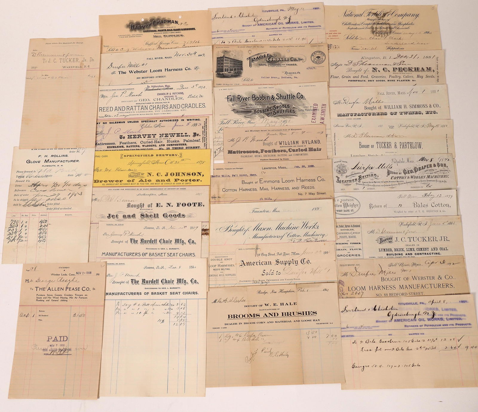 New England States Misc. Early Billheads (27)  [144981] (1 of 1)