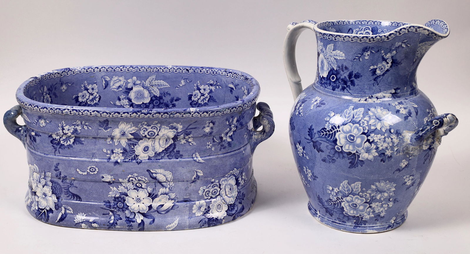 Staffordshire Blue & White Ironstone Transferware Foot (1 of 9)