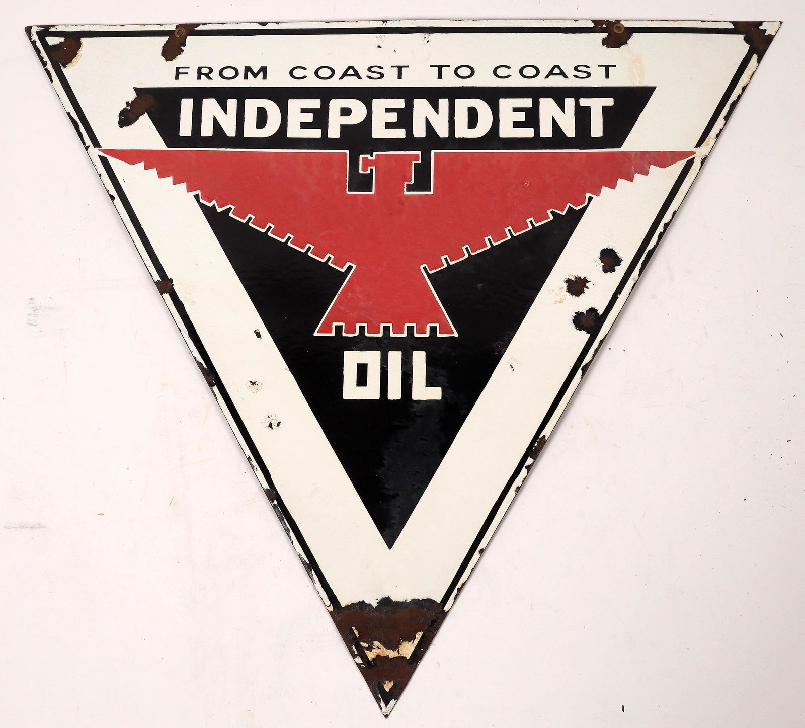 Independent Oil Ceramic Enameled Sign  [143470] (1 of 2)