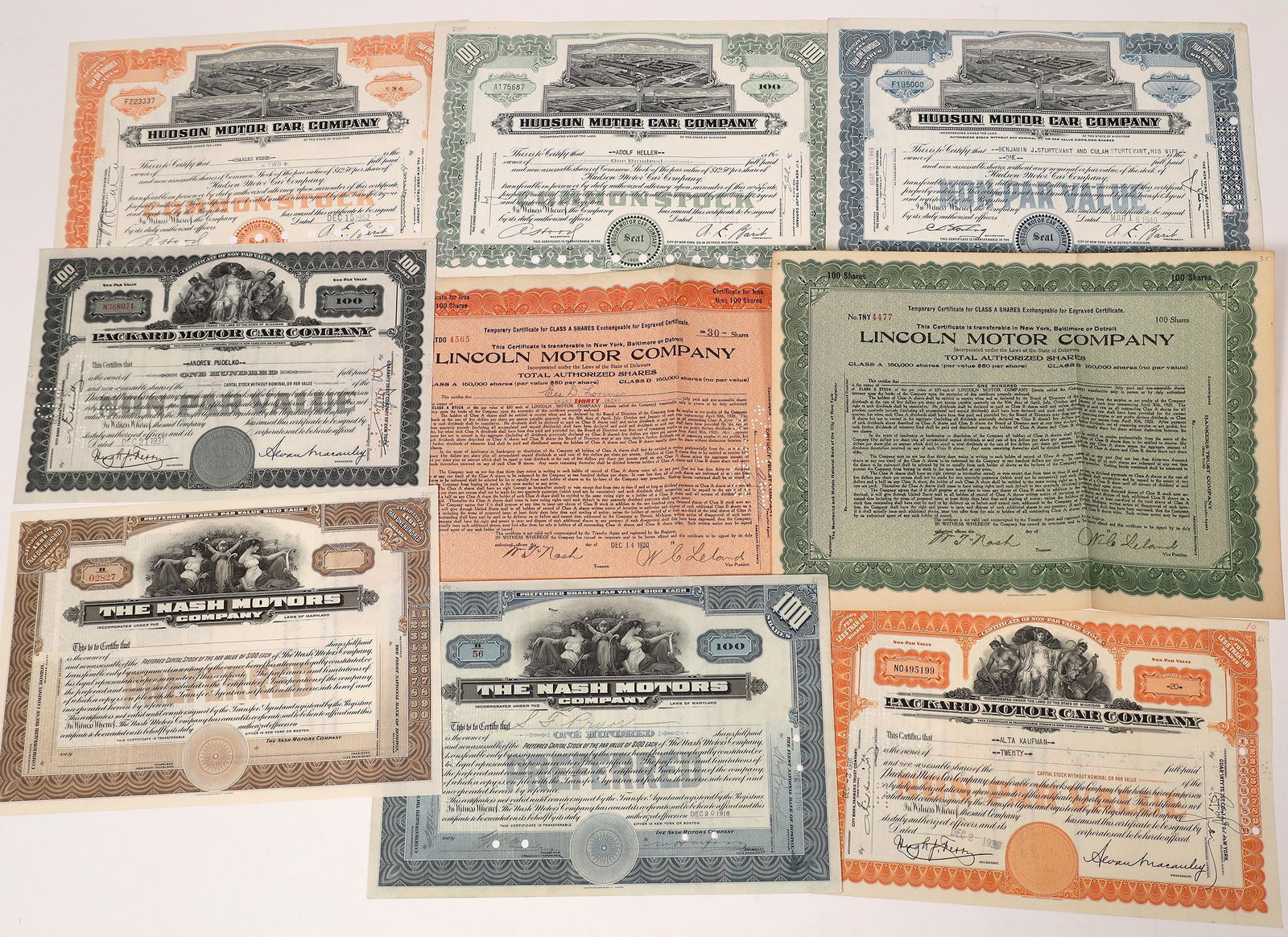Classic Auto Period Stock Certificate Collection (1 of 1)