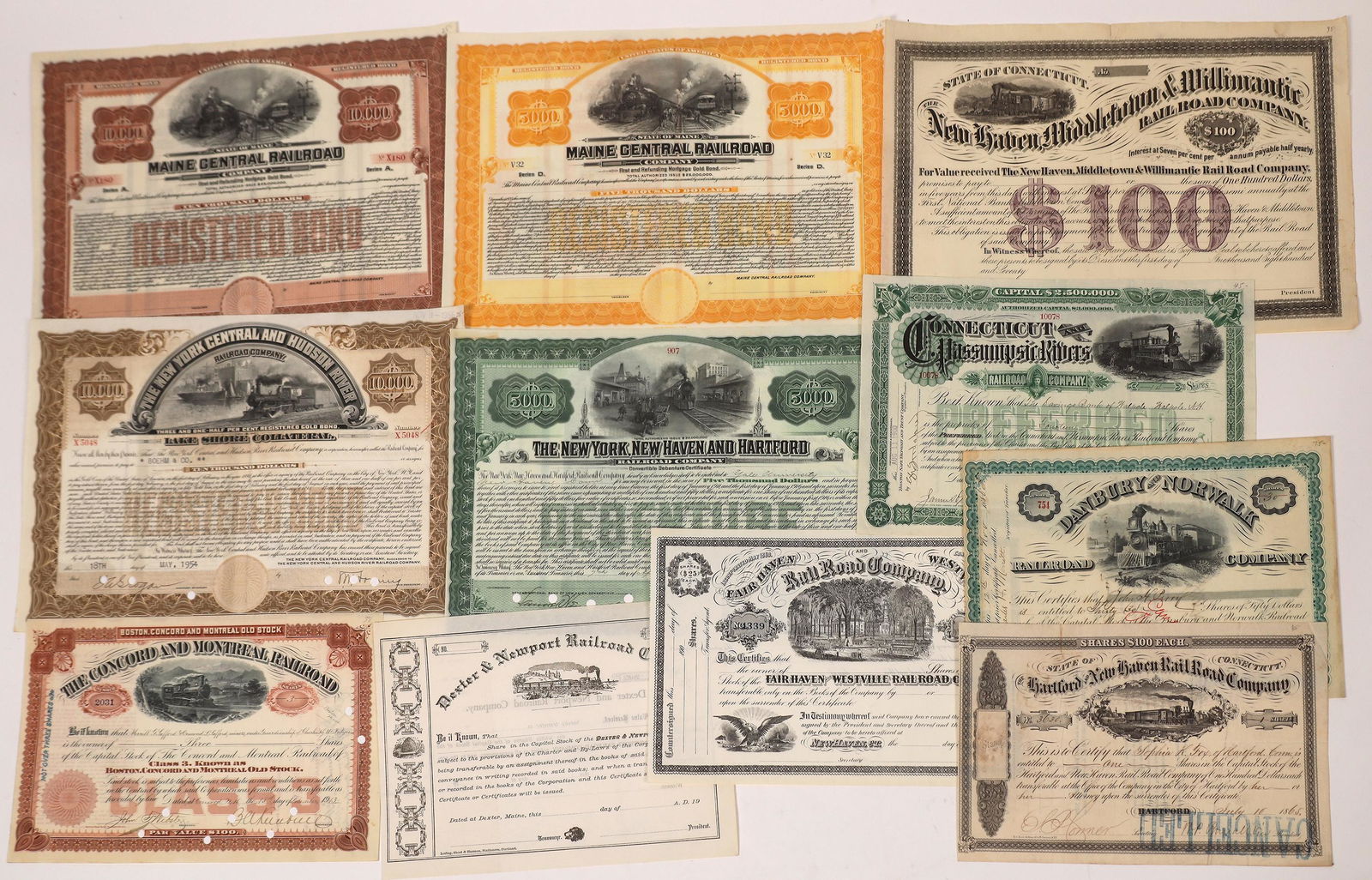 Northeastern US Railroad Stocks & Bonds (Maine, New (1 of 1)