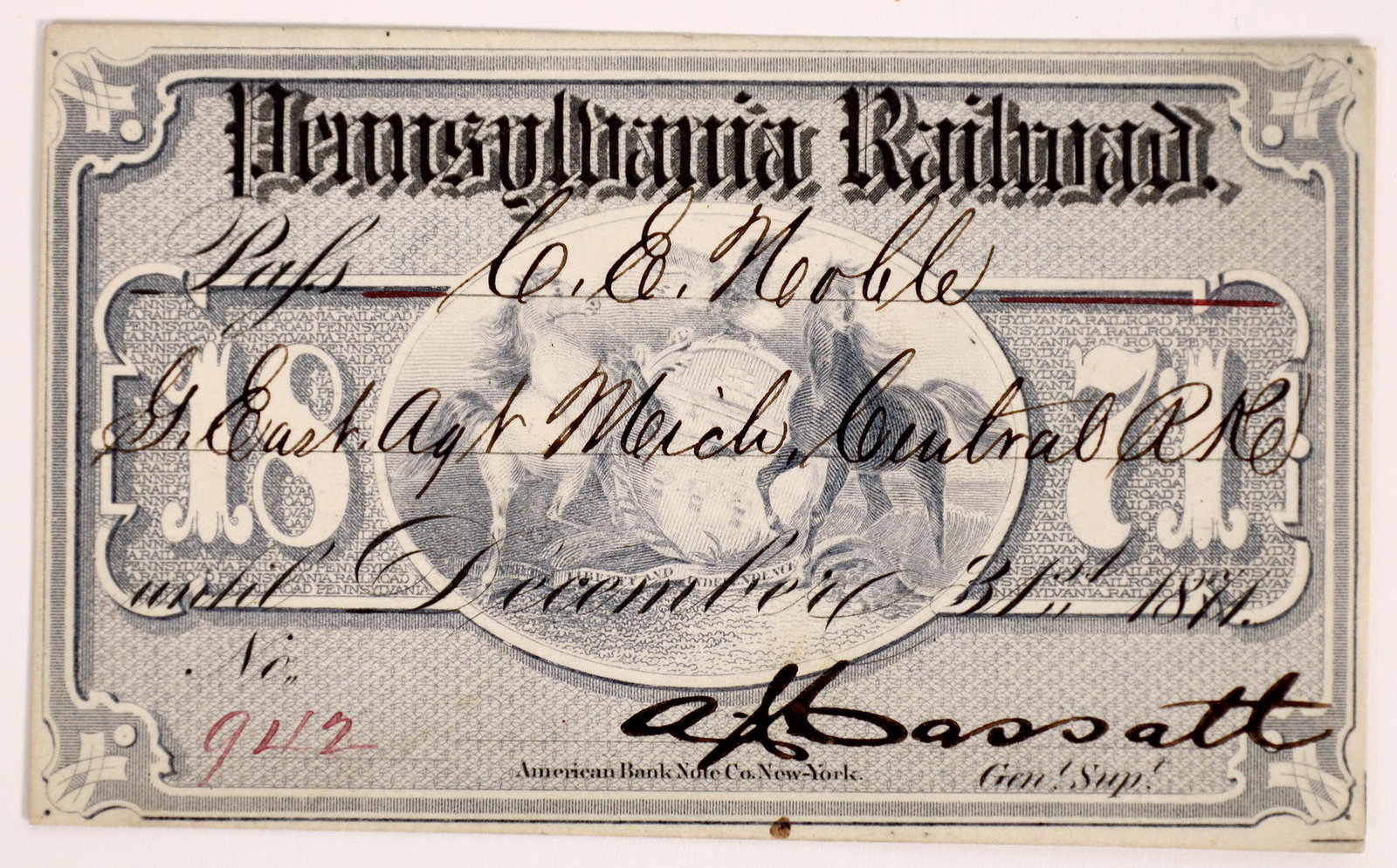 Pennsylvania Railroad Annual Pass  [134683] (1 of 2)