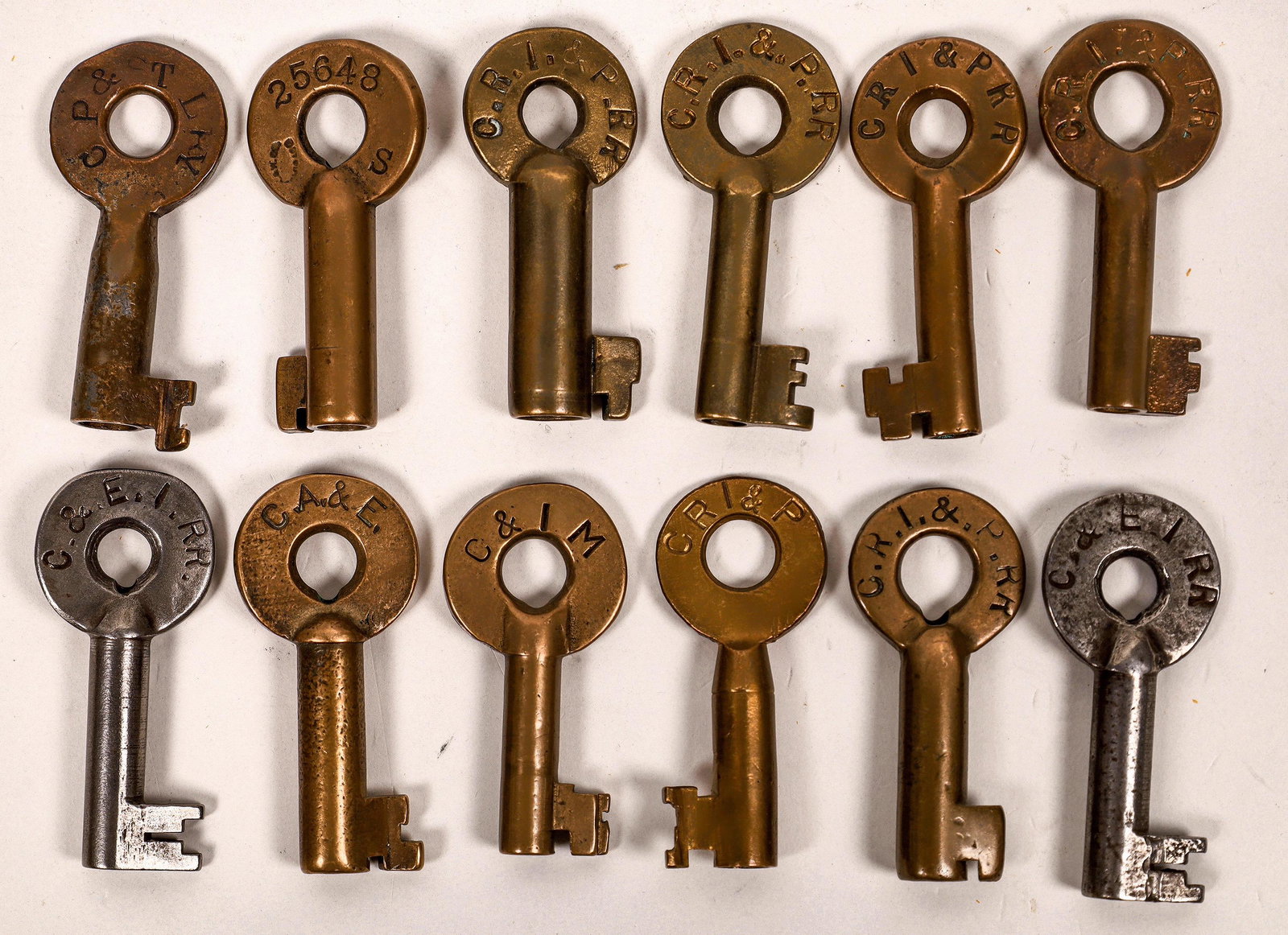 Railroad Lock Keys (12), different IL - Chicago RR (1 of 1)