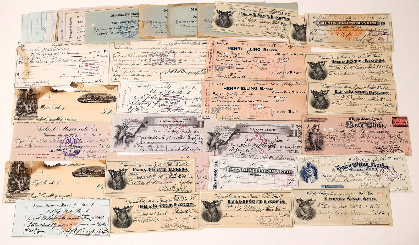 Virginia City, Montana Later Check Collection  [134442] (1 of 1)