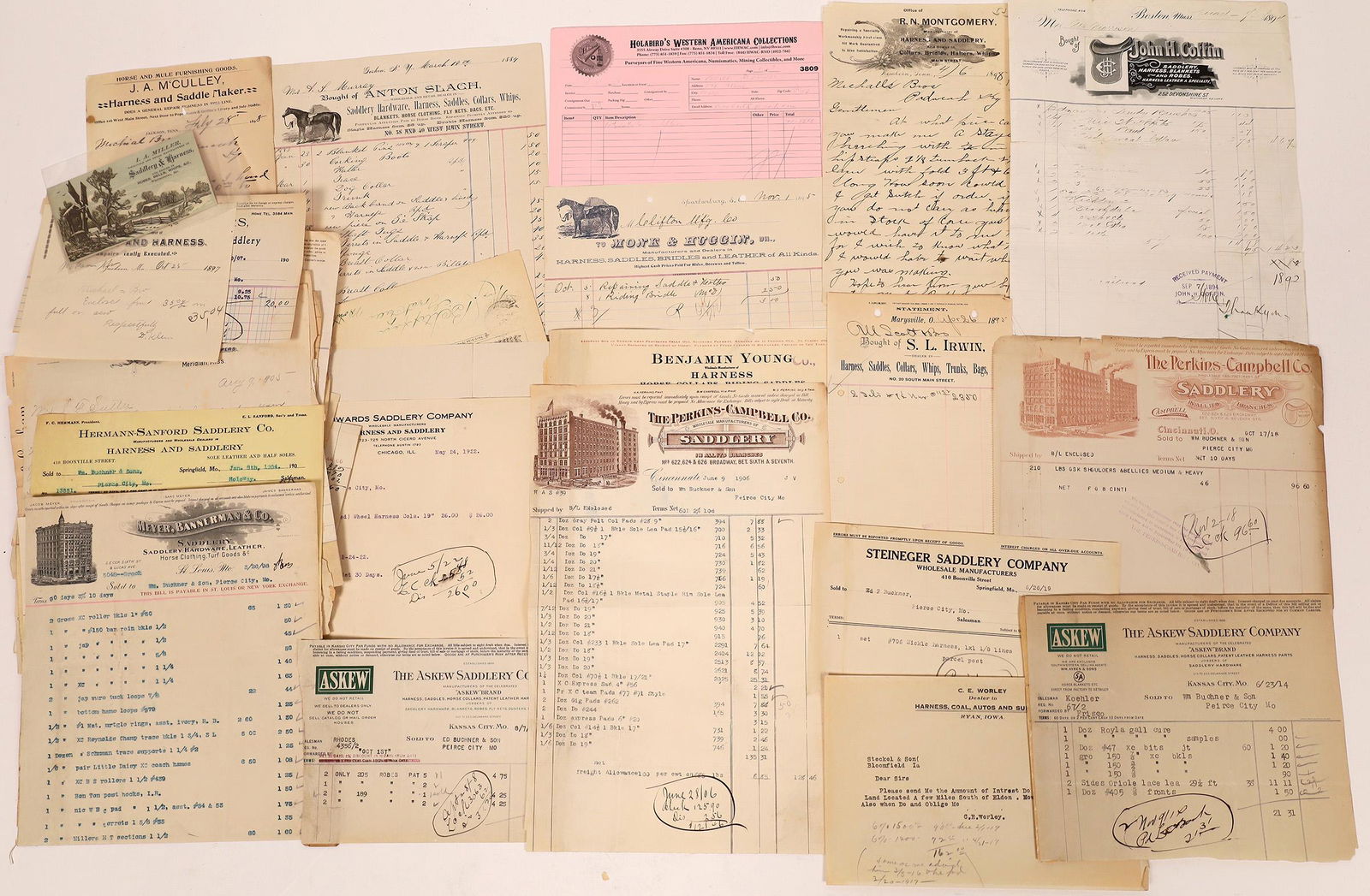 Saddlery Company Billing Invoices (70)  [139498] (1 of 1)