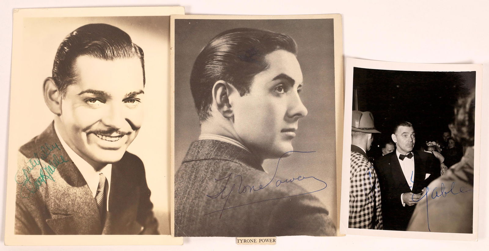 Clark Gable & Tyrone Power Signed Photos (3)  [141586] (1 of 1)
