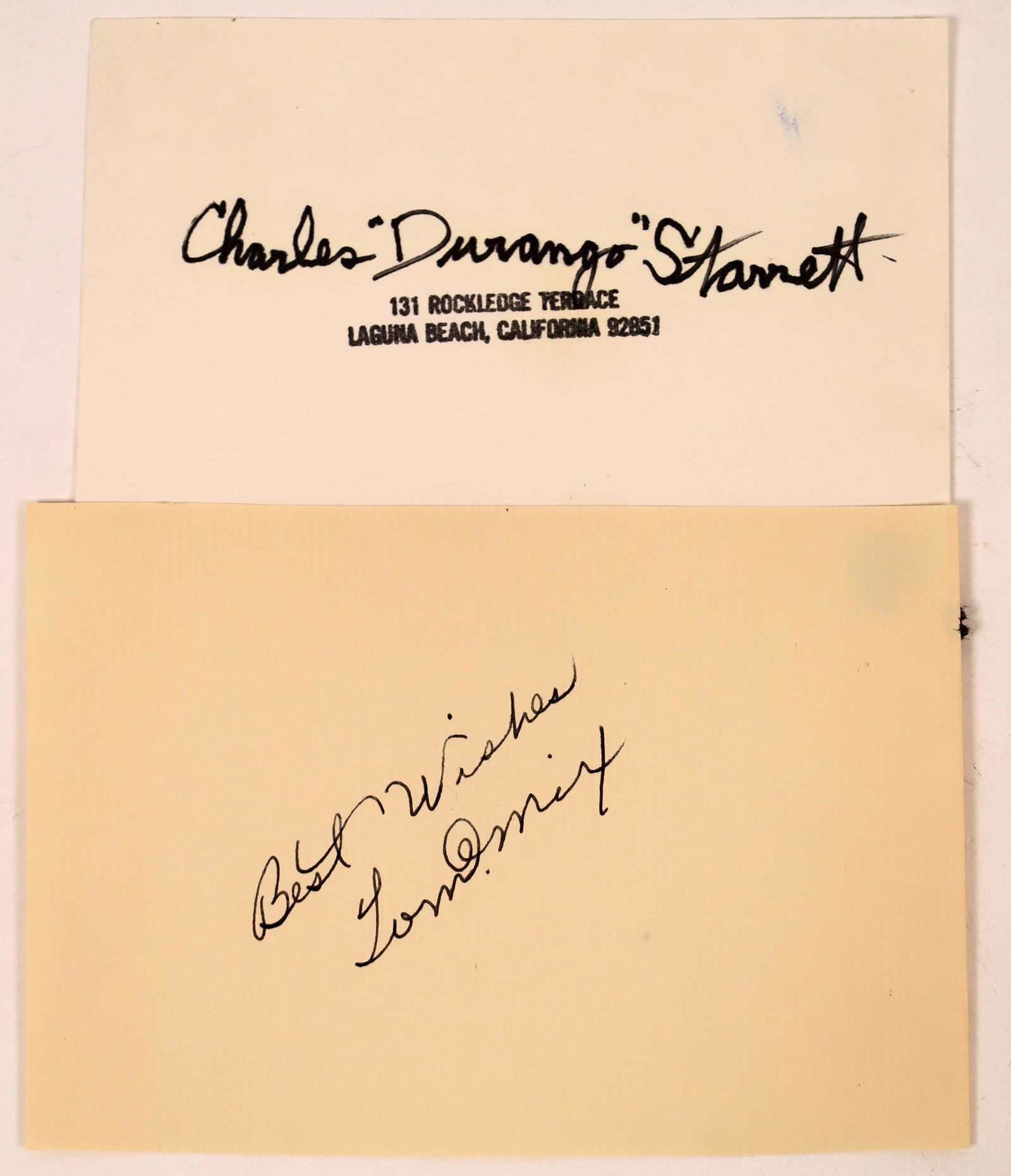 Western Stars Charles Starrett & Tom Mix Autograph  [131725] (1 of 1)