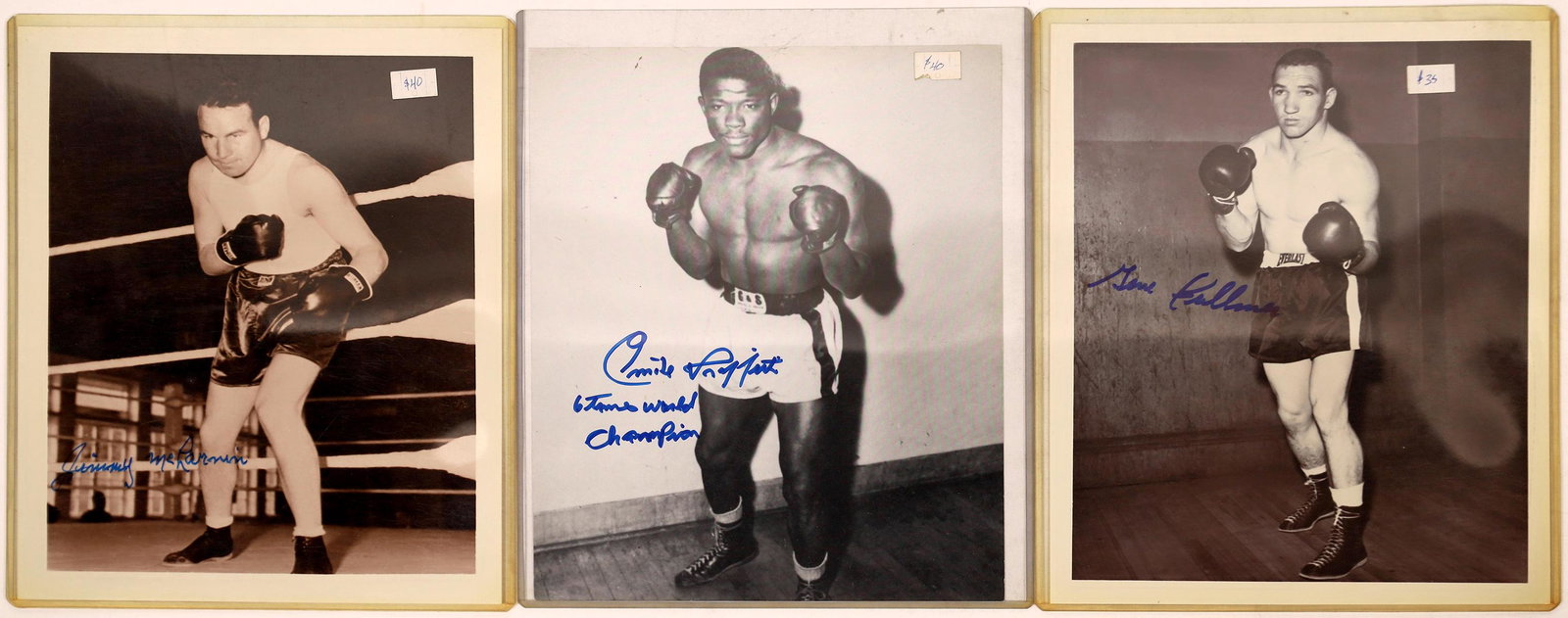 Signed Boxer Photos (3)  [128183] (1 of 1)