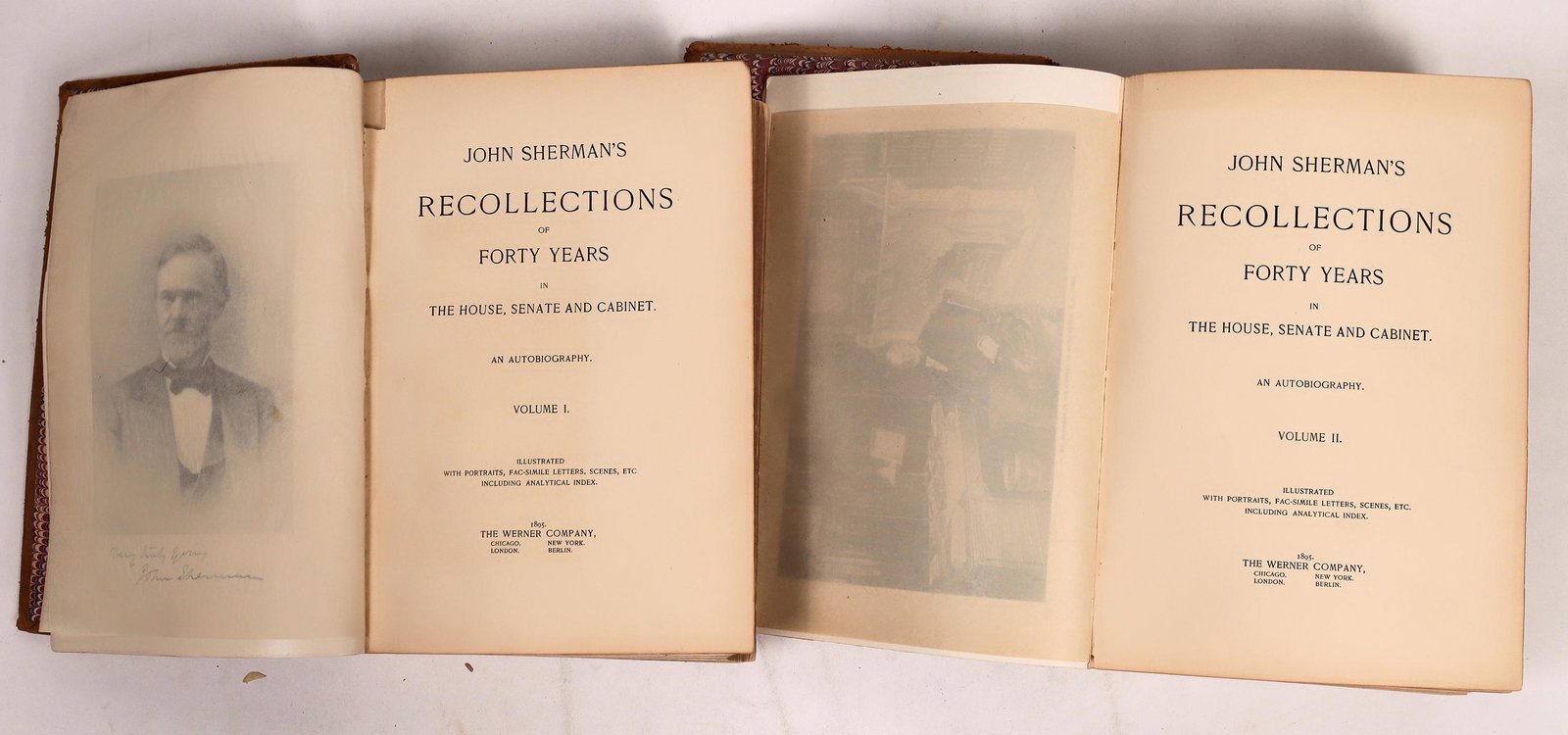 John Sherman's Recollections of Forty Years, Vols 1 and 2 [150573]: Recollections of the House, Senate and Congress in this autobiography. Vol 1 no boards or spine, Vol 2 cover detaching. State: City: Date: Provenance: Stuart Mackenzie Montana Ephemera Collection