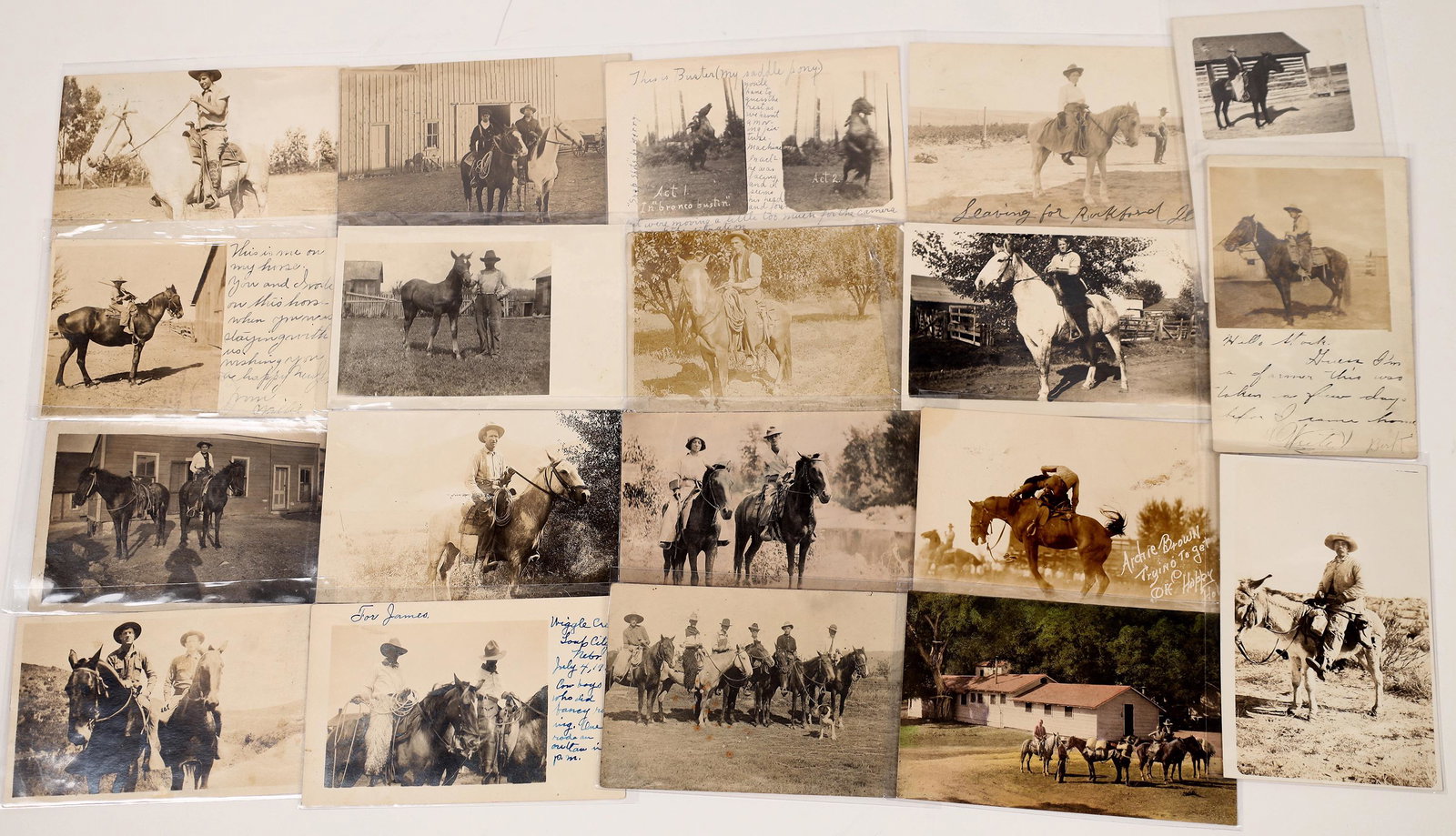 Horses with Cowboys Real Photo Postcards [134768] (1 of 1)
