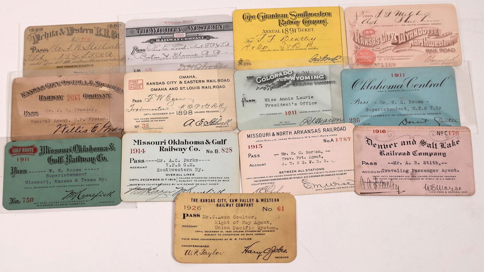 13 Southern Railroad Passes, 6 Pre-1900 [151466] (1 of 1)