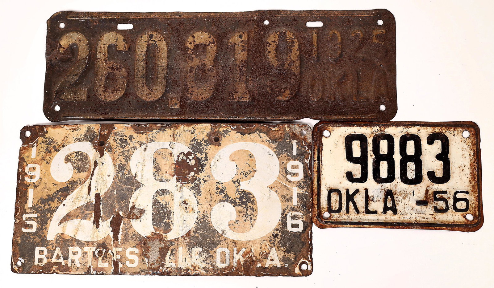 Three Historic Oklahoma License Plates [151784] (1 of 1)