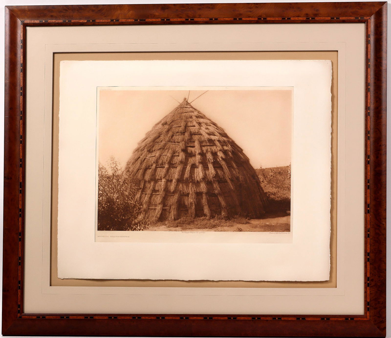 Wichita Grass House Framed Photo Plate by Curtis [152187] (1 of 1)