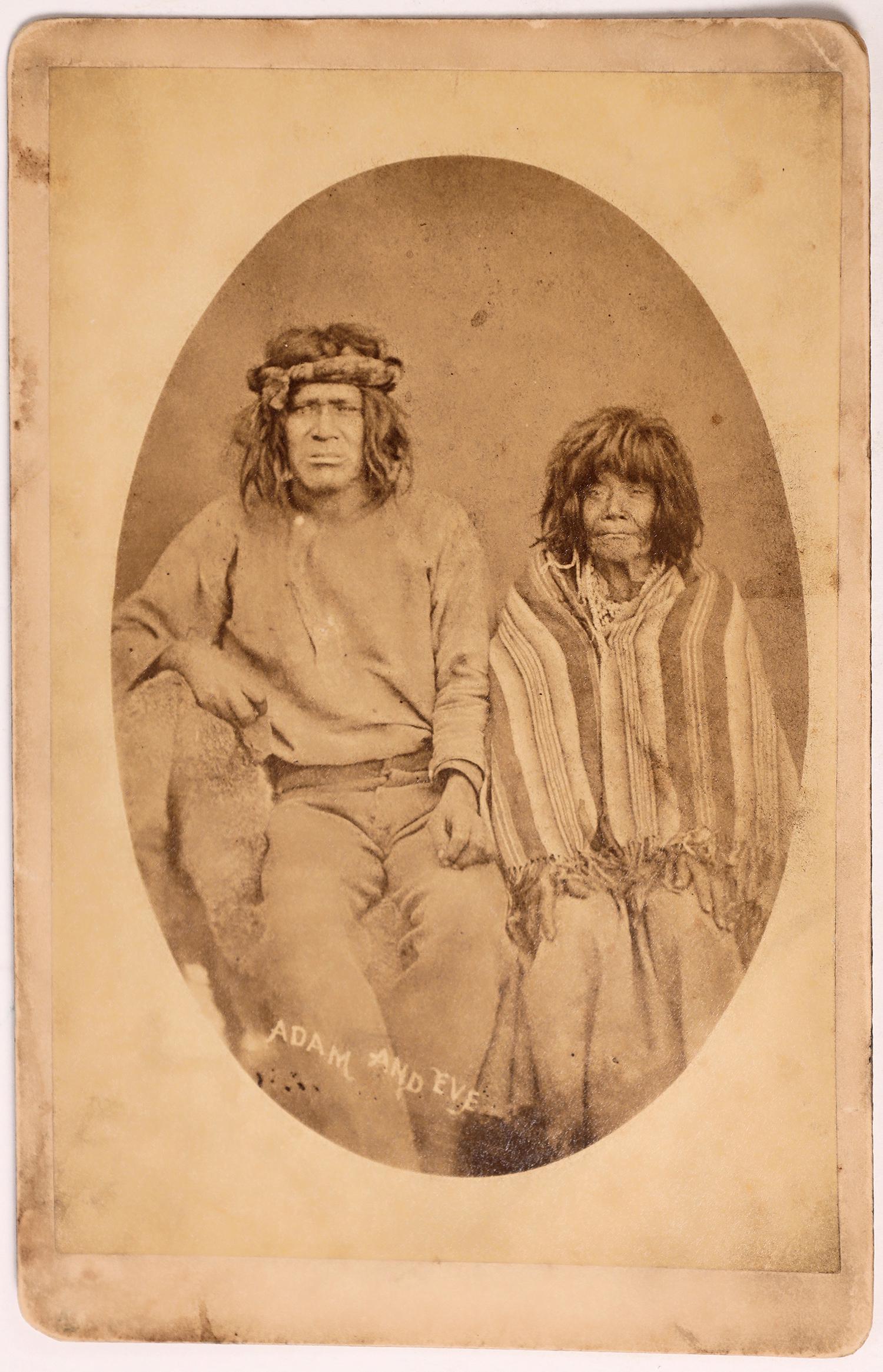 "Adam and Eve" Cabinet Card by J.C. Burge Photographer [151232] (1 of 2)