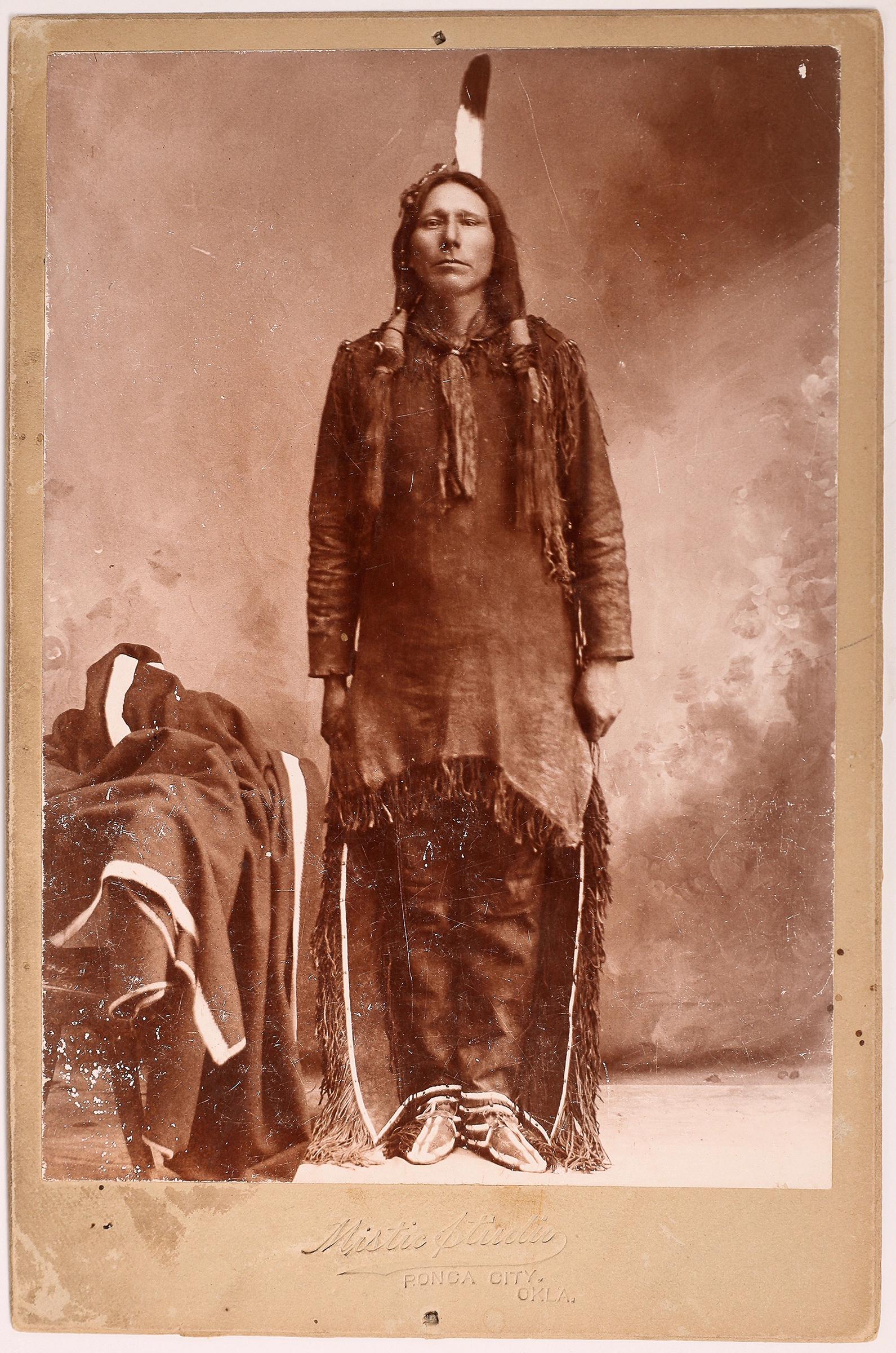 Cabinet Card of Little Crow Ponca City, OK. Mistic Studio [151258] (1 of 2)