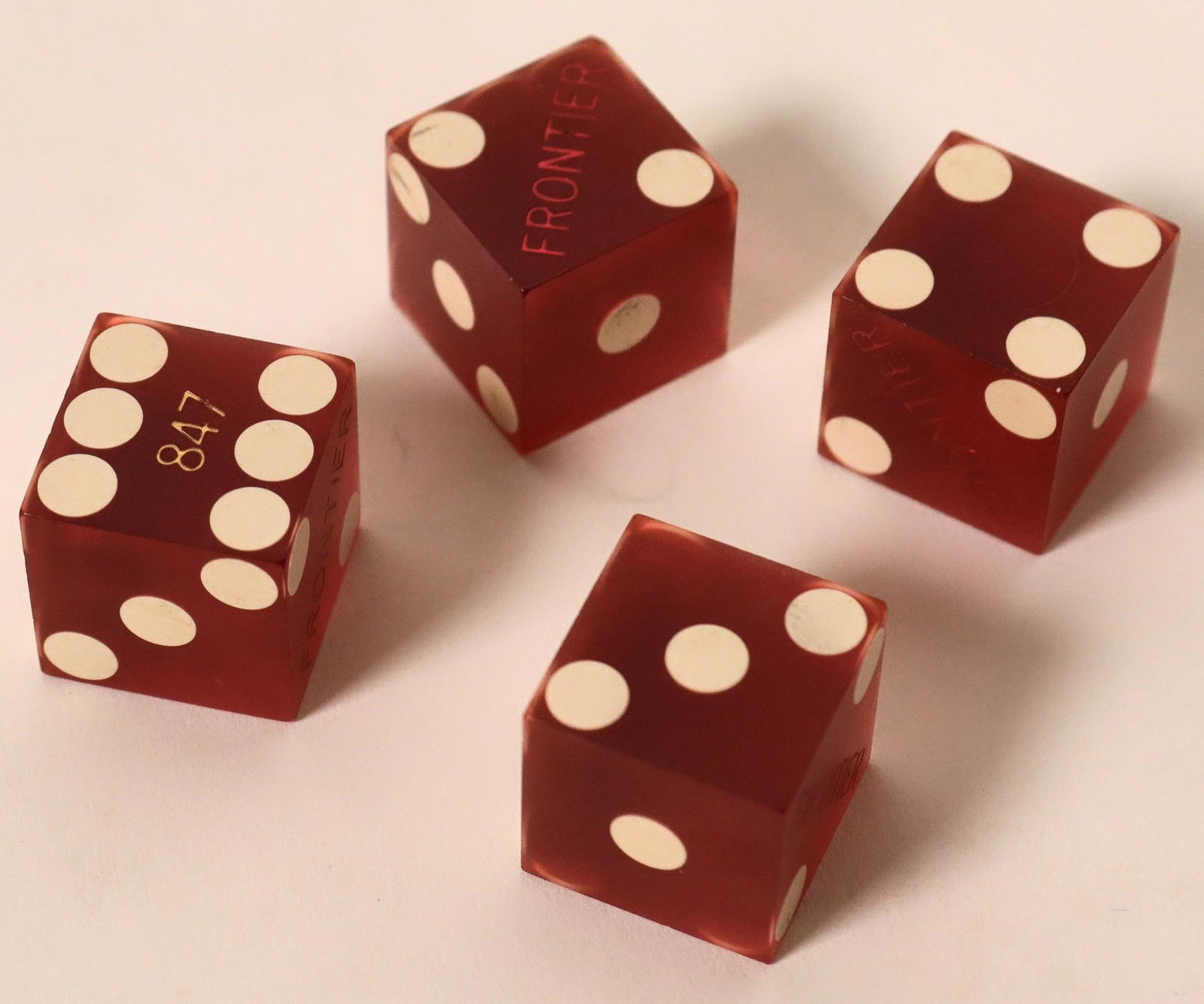 Set of 4 Numbered Dice from Frontier Casino in Las Vegas [153185] (1 of 1)