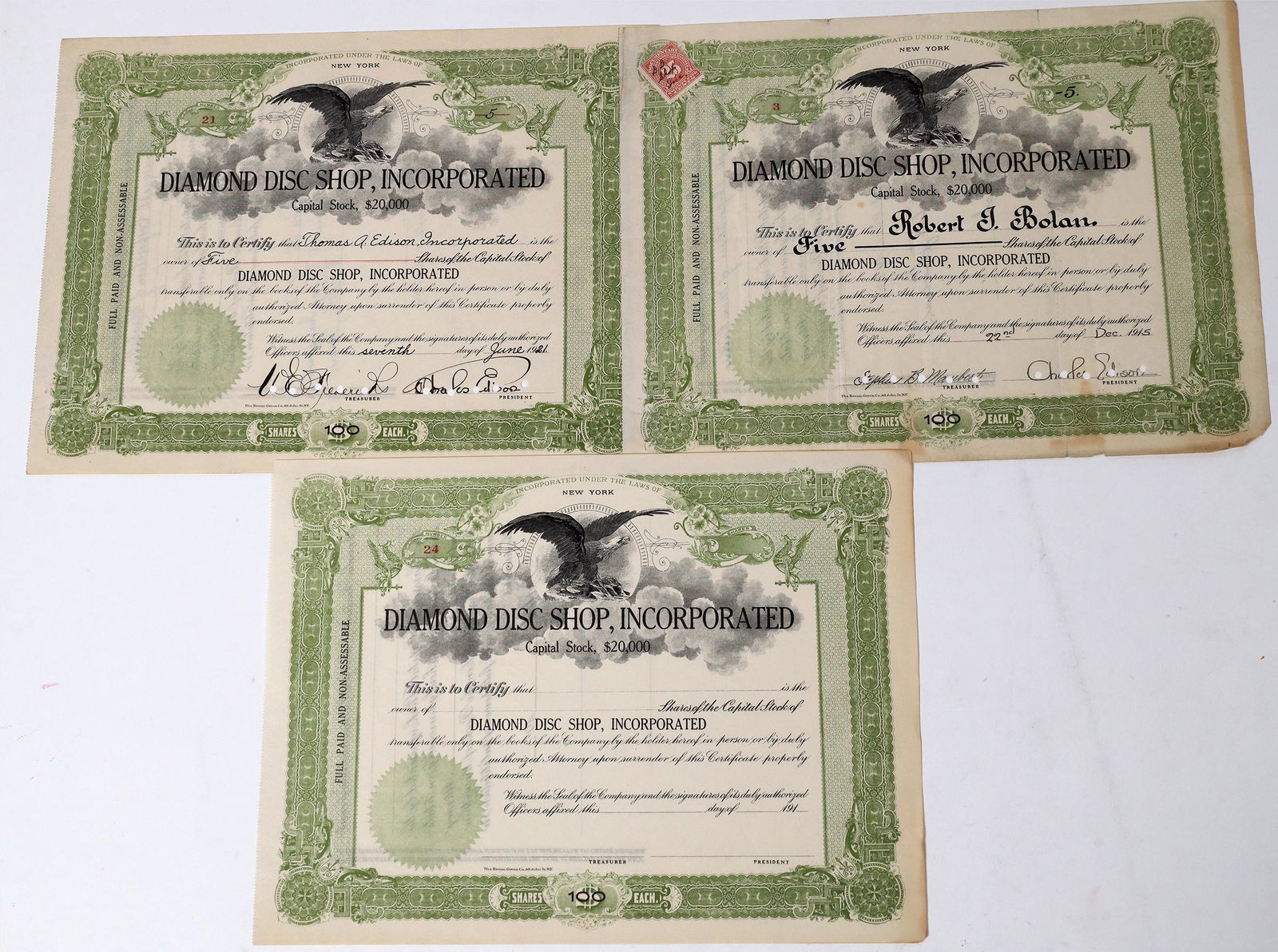 Diamond Disc Shop Stocks with Charles Edison Signature, 3 [156000] (1 of 1)