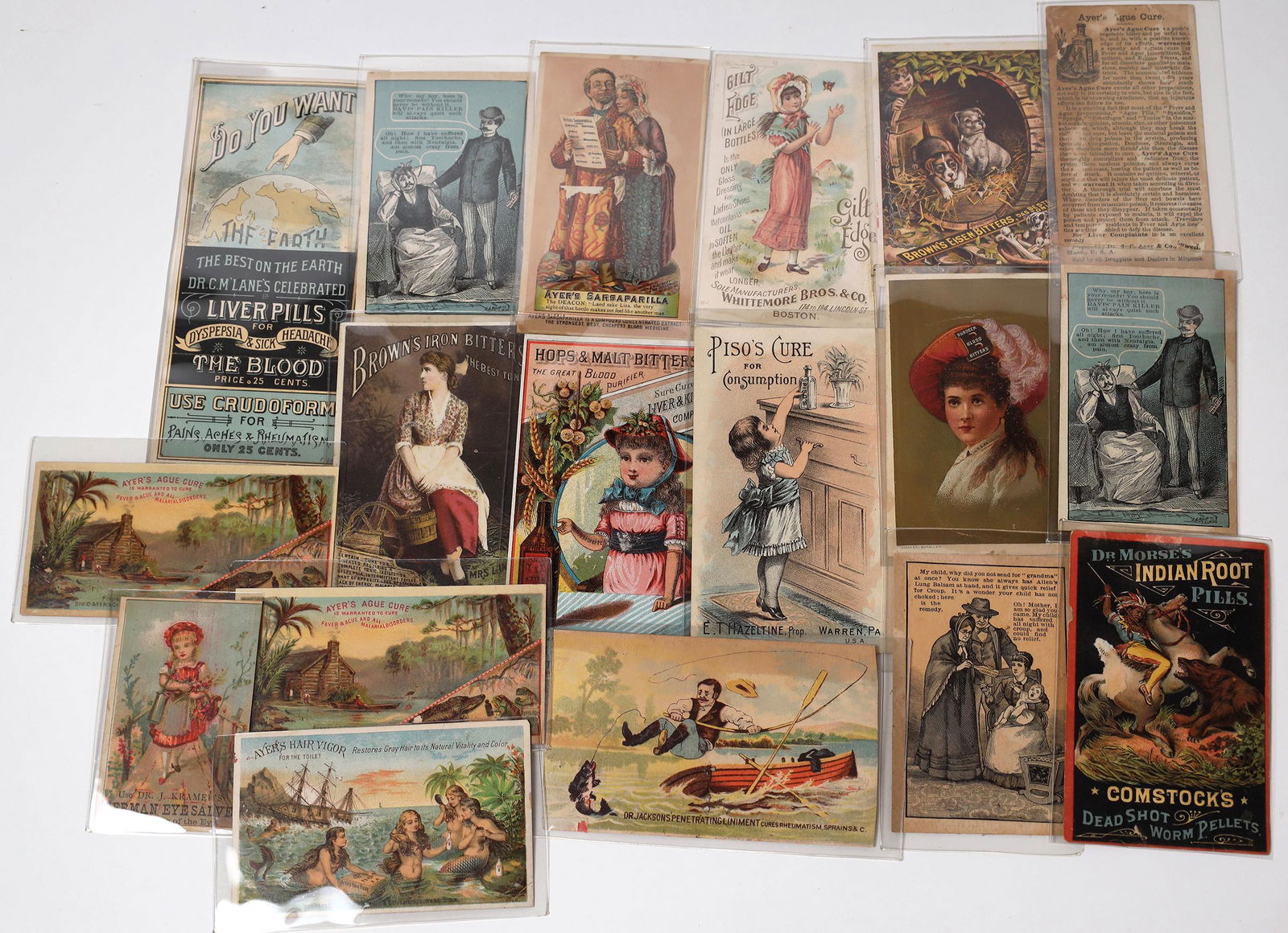 Embossed Bottle Related Trade Cards (18) [154603] (1 of 1)