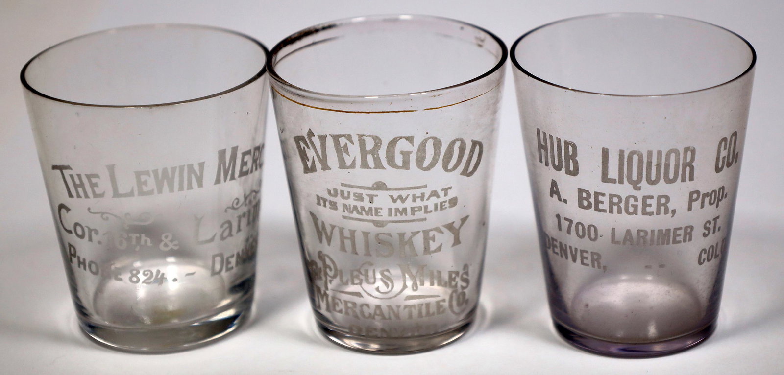 Three Different Denver Etched Shot Glasses [153782] (1 of 1)
