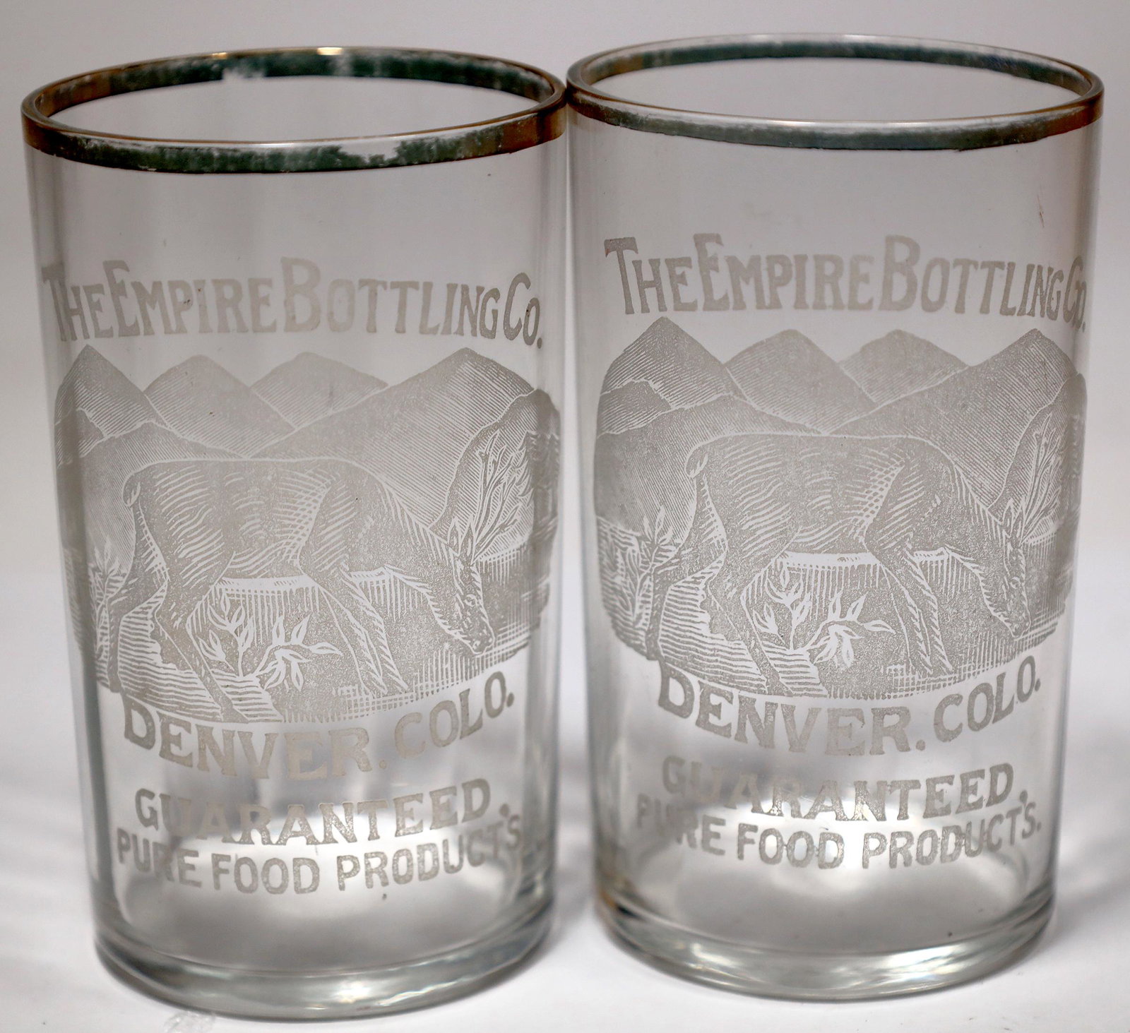 Empire Bottling Co. Pictorial Etched Beer Glasses, Denver [153768] (1 of 1)